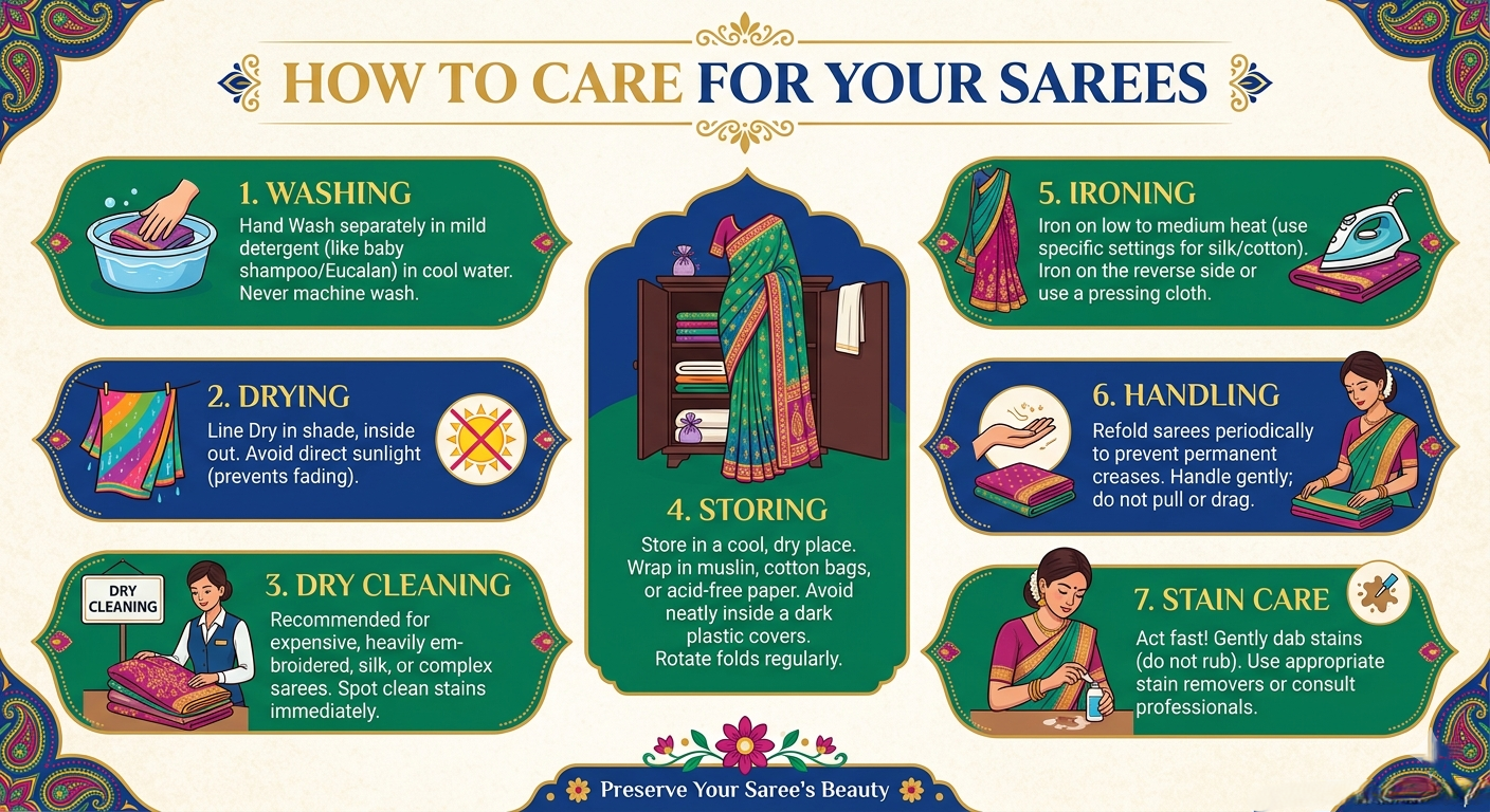 Ultimate Guide: How to Care for Your Sarees in Every Season