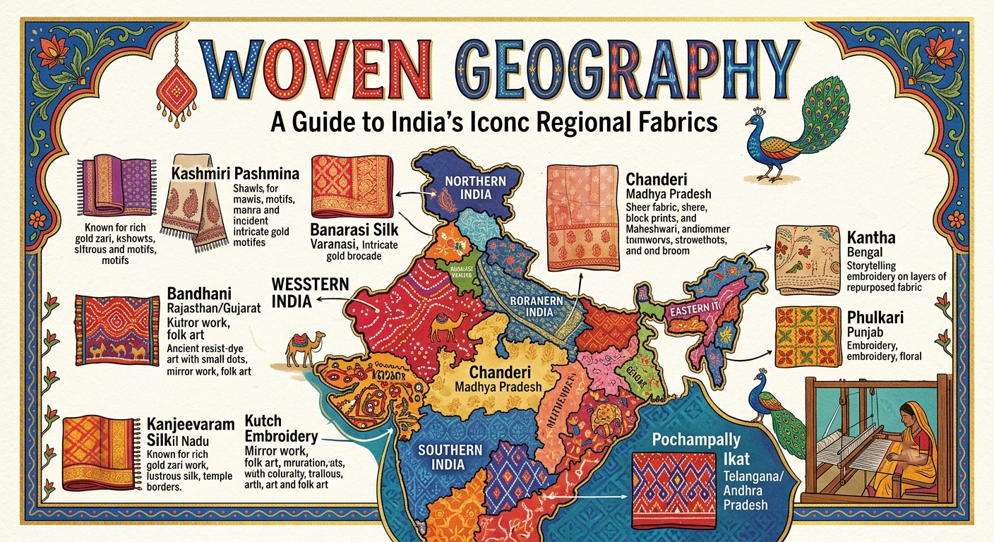Woven Geography: A Guide to India's Iconic Regional Fabrics
