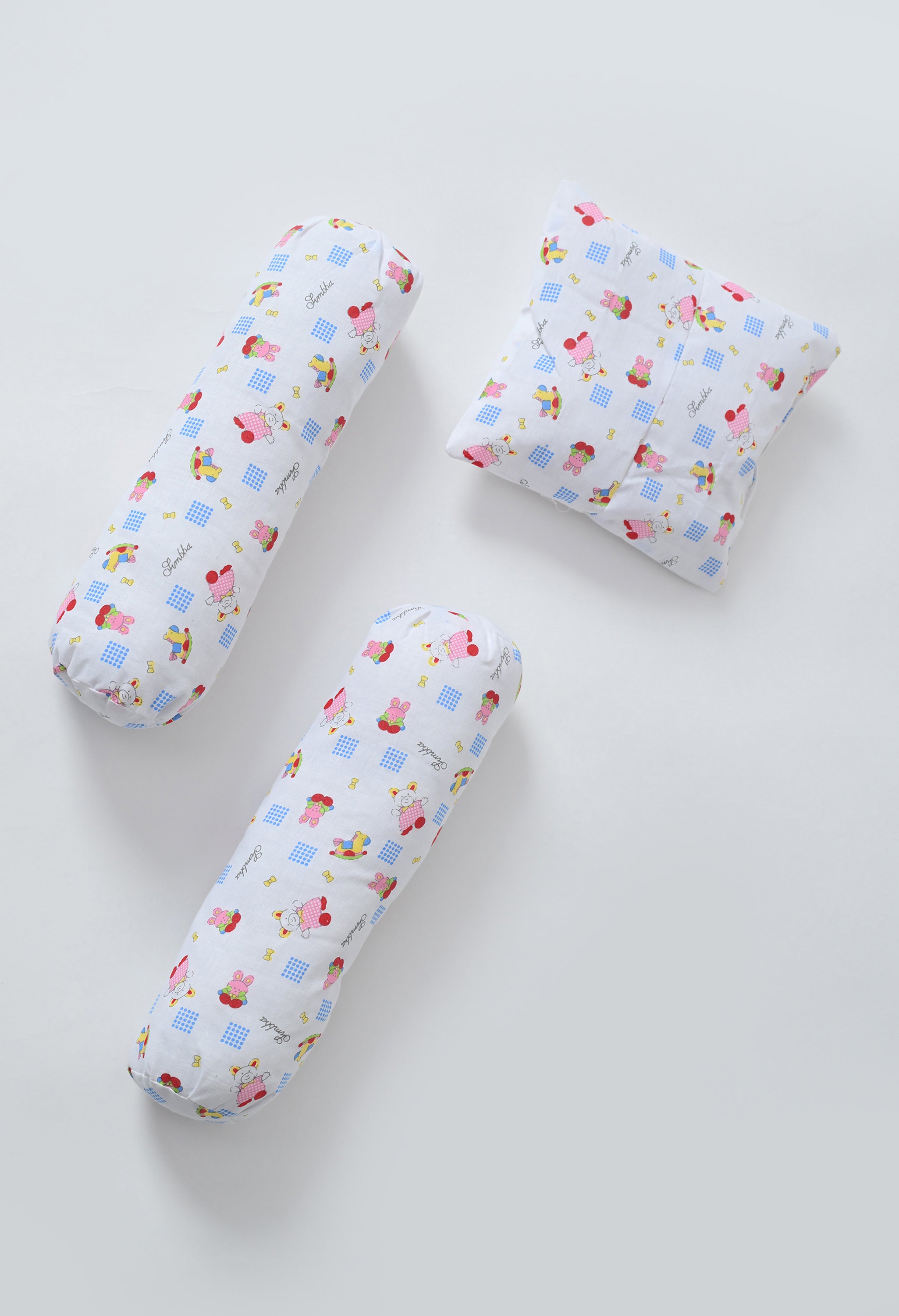 Unisex 5-Piece Newborn Baby Bedding Combo Set - Printed Mattress with Mosquito Net, Sleeping Bag, and Bolsters