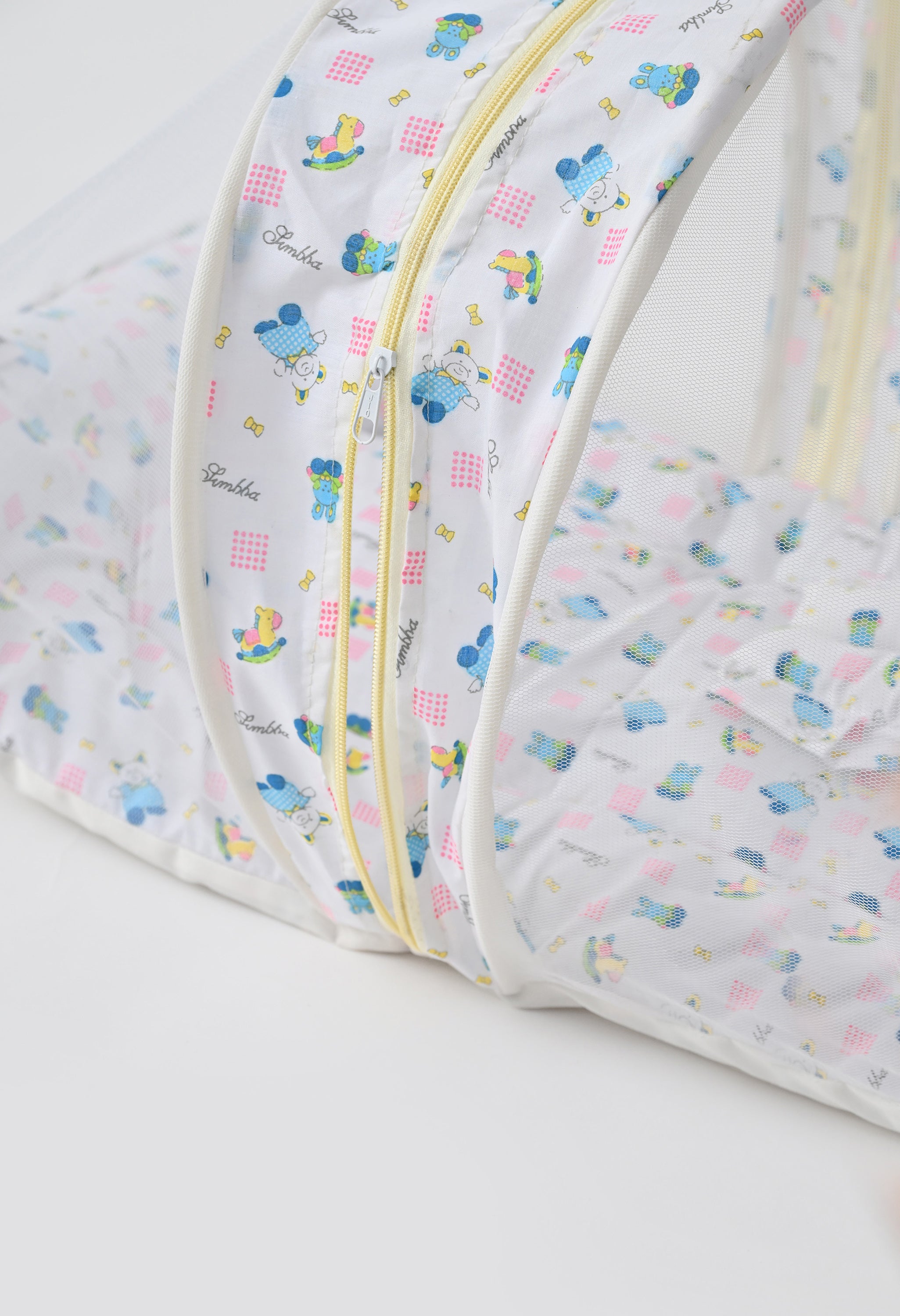 Unisex 5-Piece Newborn Baby Bedding Combo Set - Printed Mattress with Mosquito Net, Sleeping Bag, and Bolsters