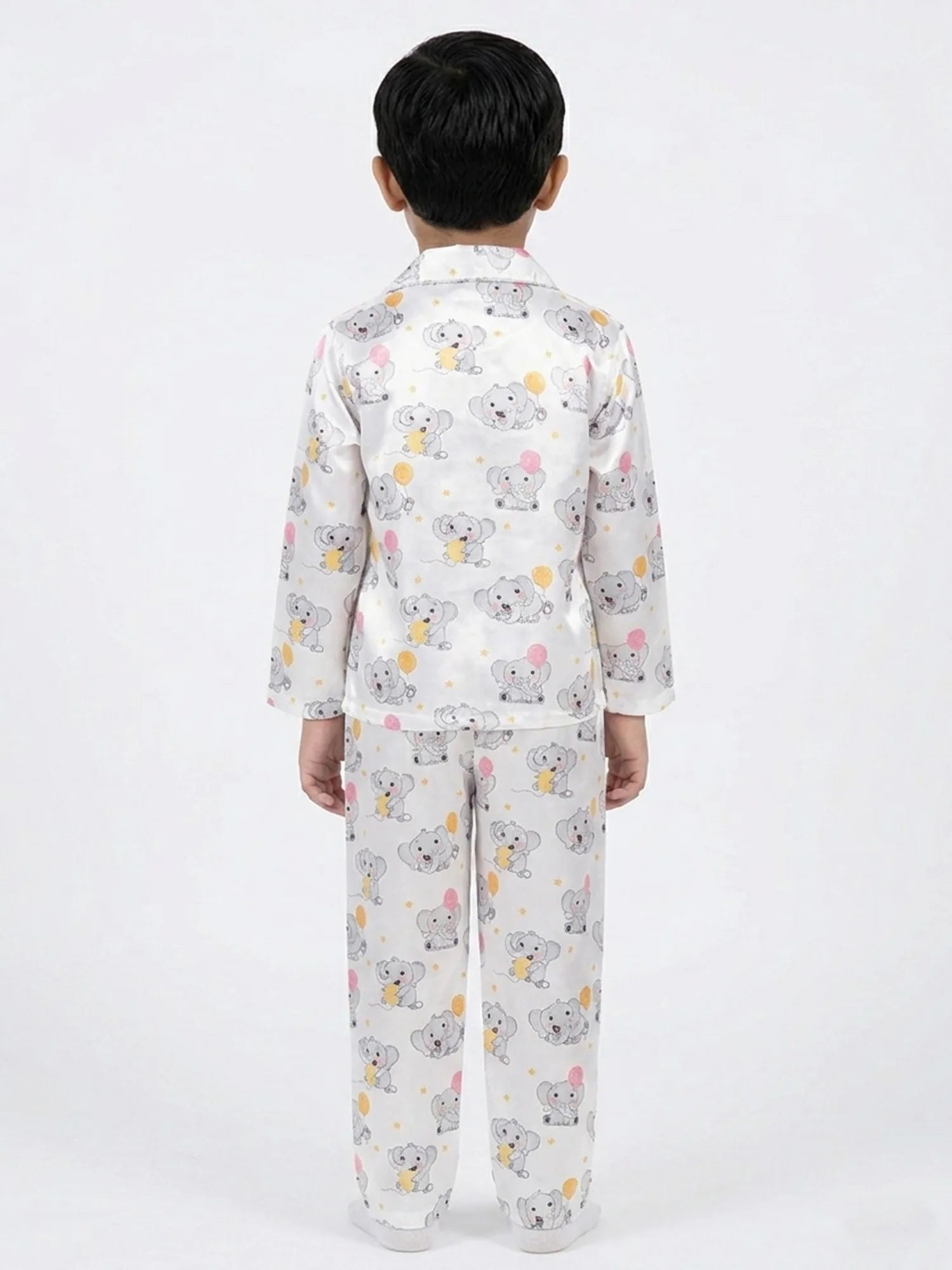 Kids' Satin Elephant & Balloon Print Night Suit