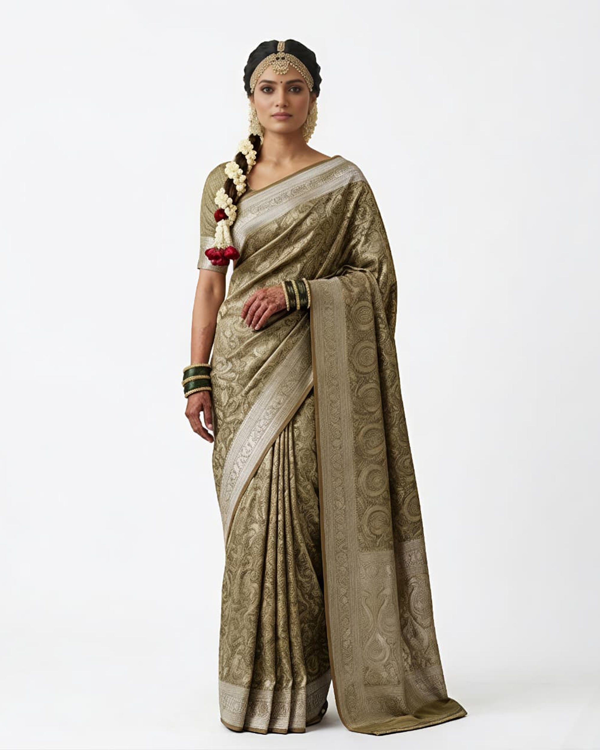 Woven Design Zari Silk Blend Banarasi Saree
