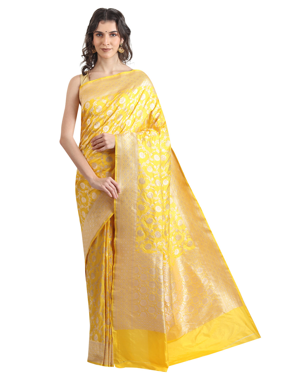 Pure Katan Silk Banarasi Handloom Saree with Gold Zari Work