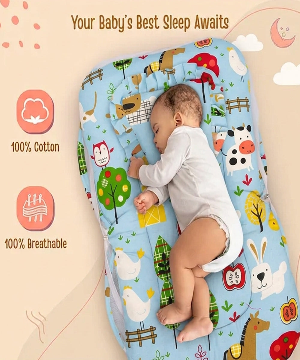 Unisex Blue Printed  Mosquito Net