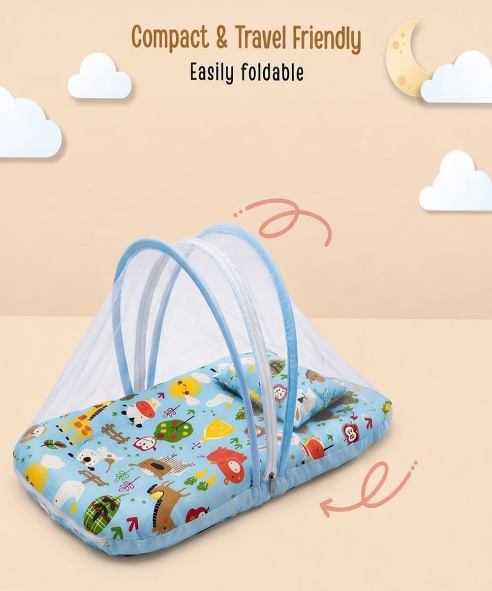 Unisex Blue Printed  Mosquito Net
