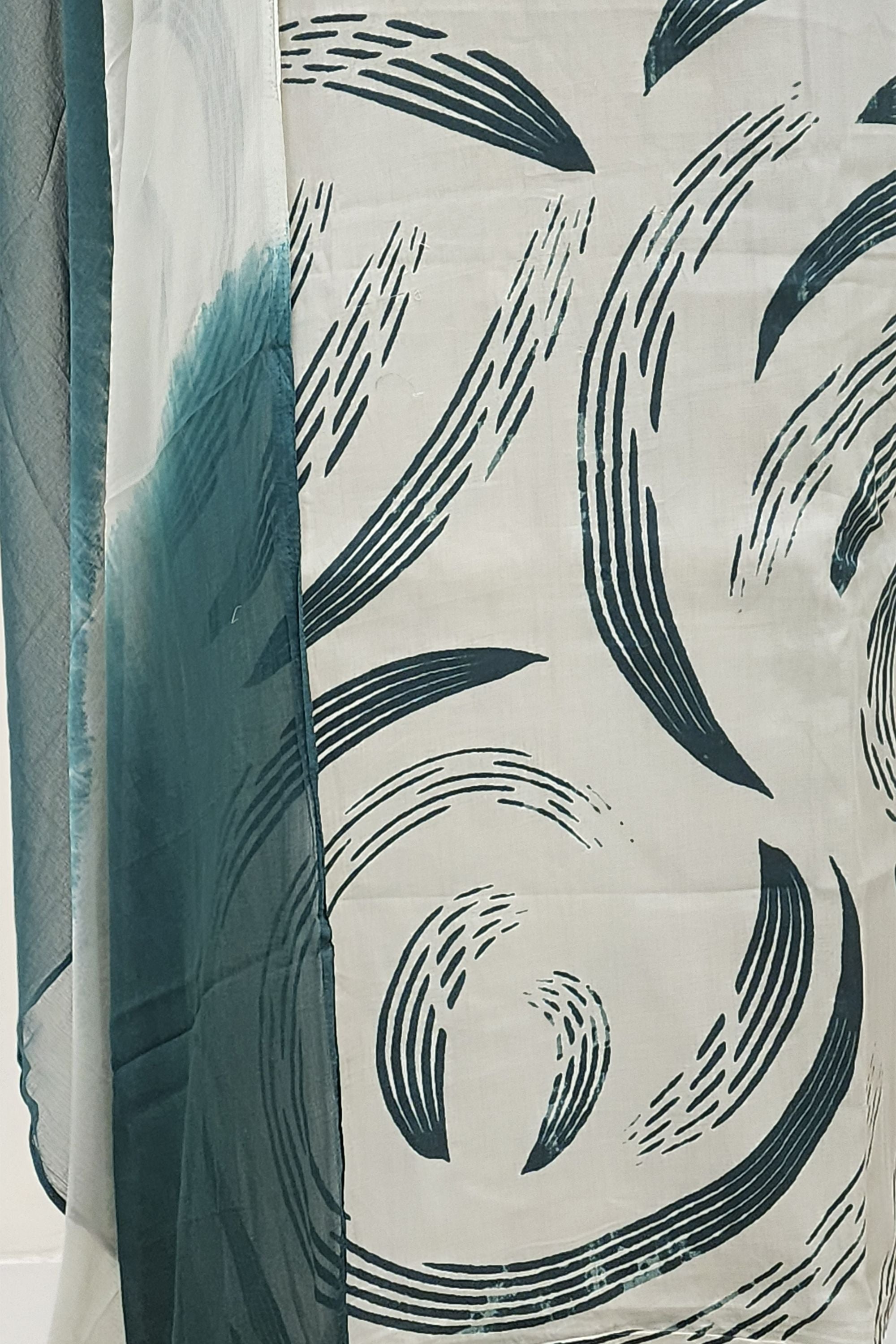 Women's Pure Cotton Abstract Swirl Print Unstitched Suit