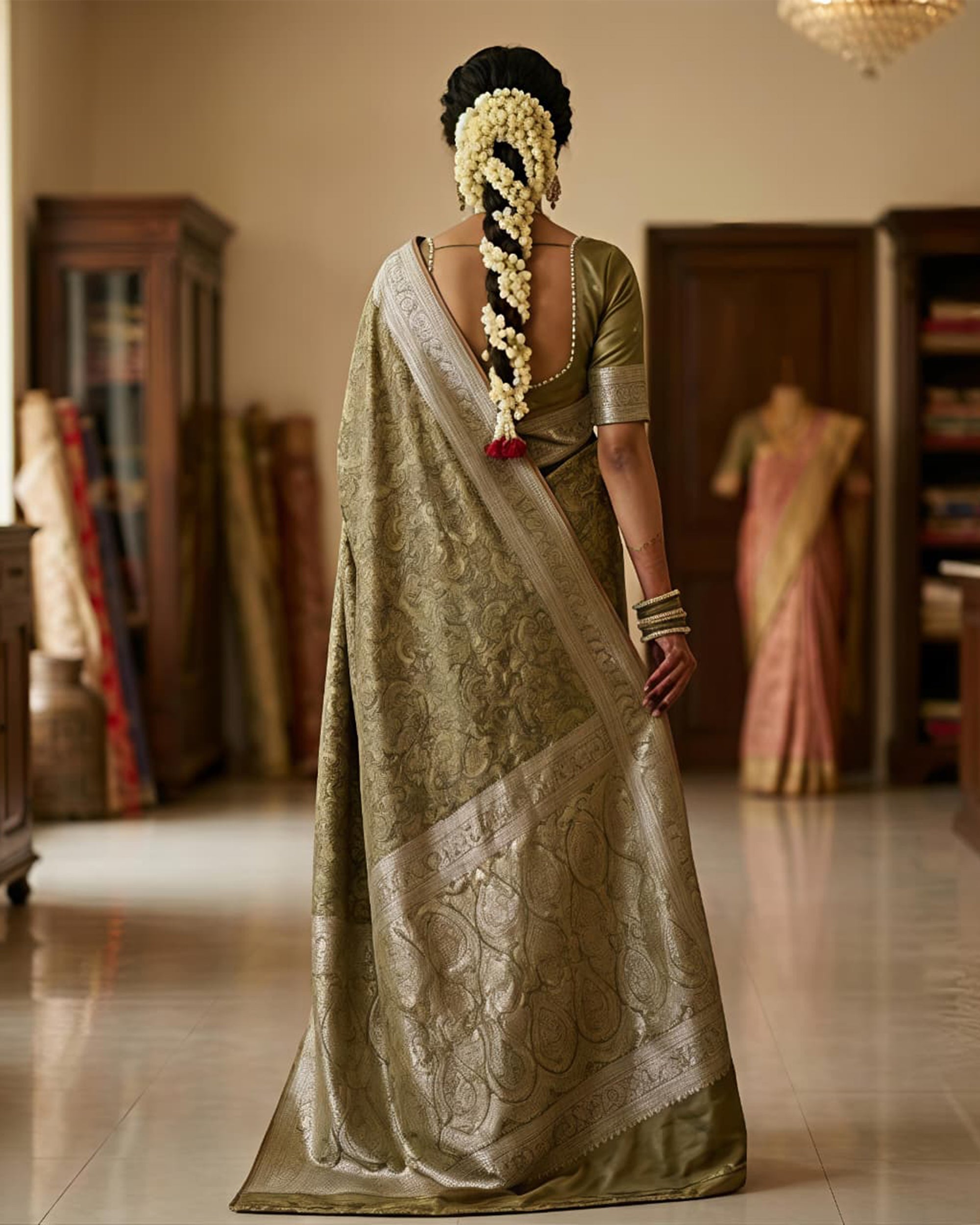 Woven Design Zari Silk Blend Banarasi Saree