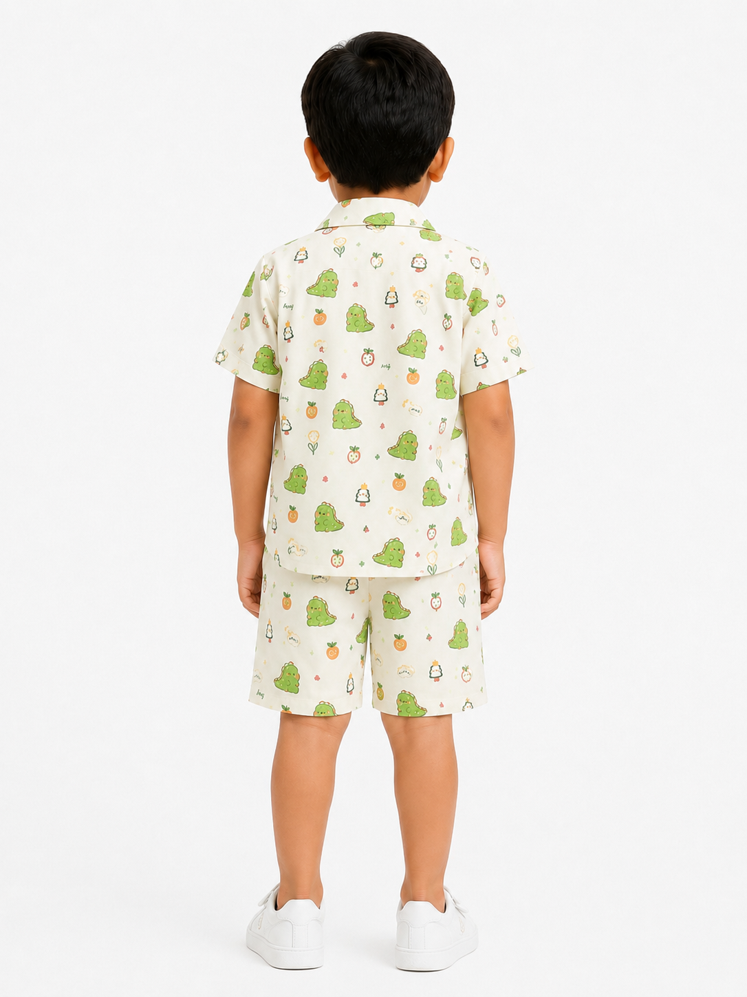 Boys' Playful Dinosaur Print Poly-Knit Baba Suit