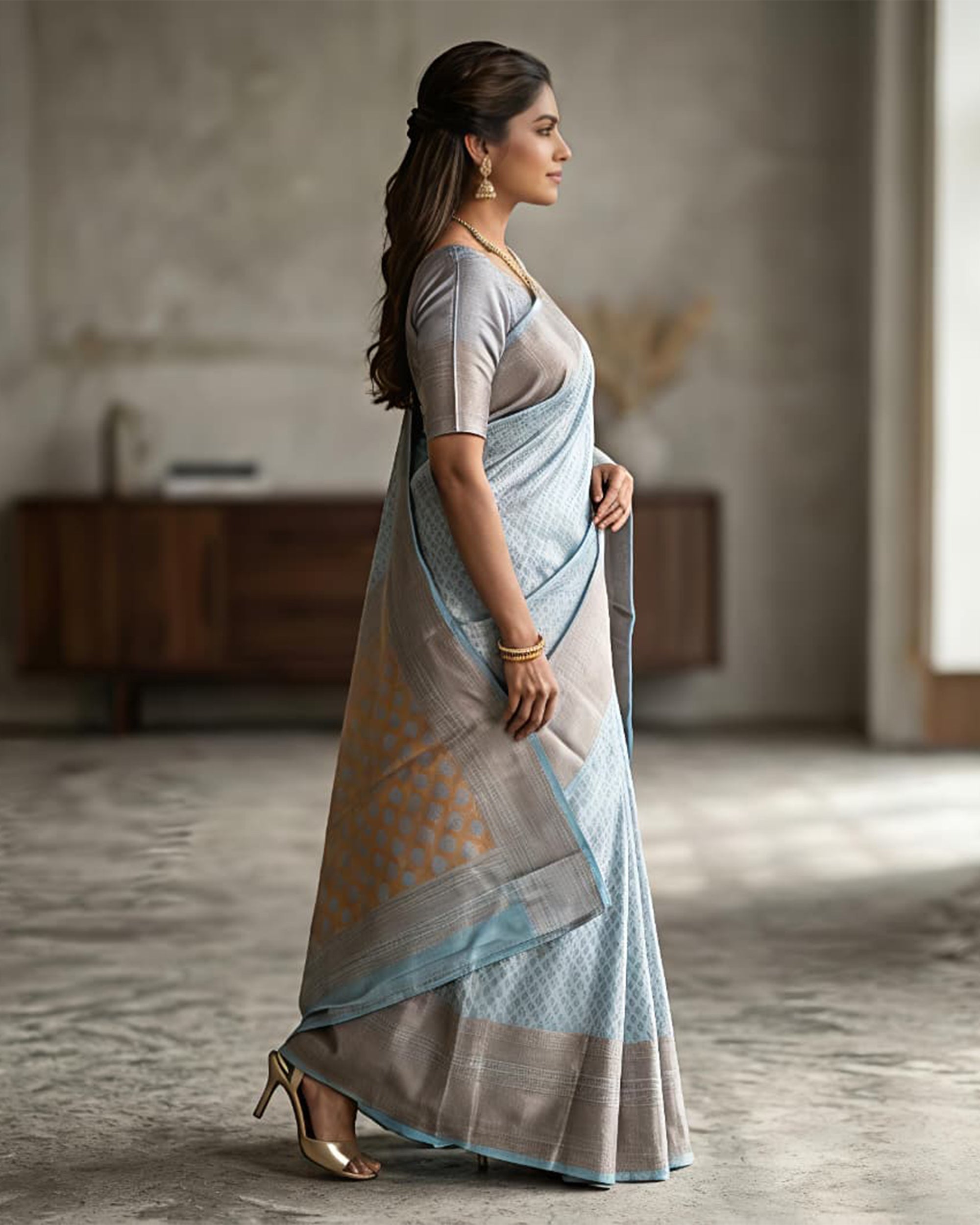 Women Woven Design Art Silk Traditional Saree with Blouse Piece