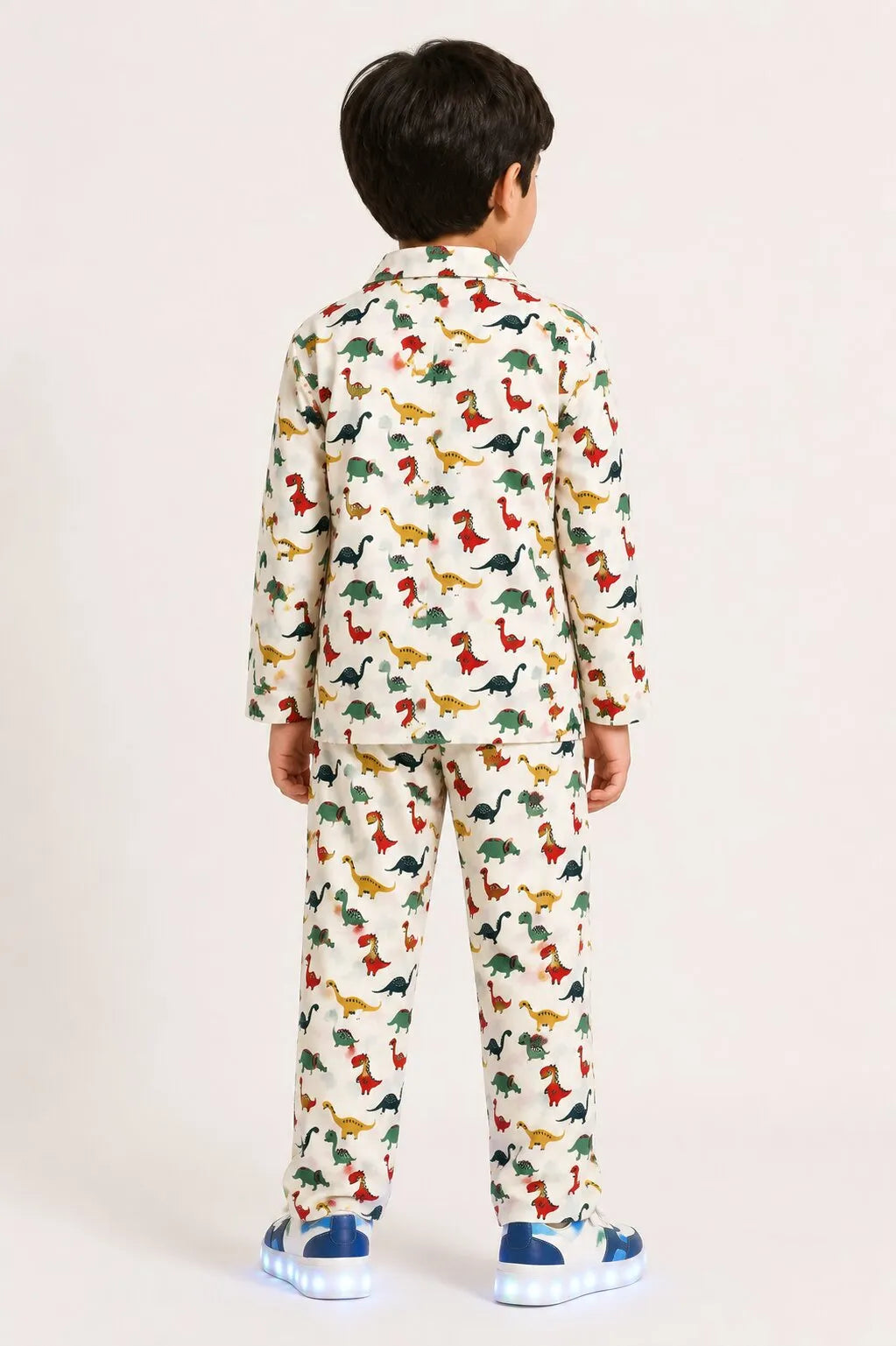 Kids' Dinosaur Print Cotton Night Suit