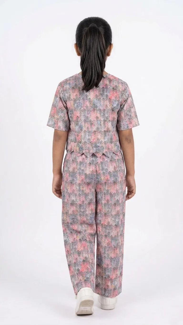 Girls' Chevron Print Loungewear Set
