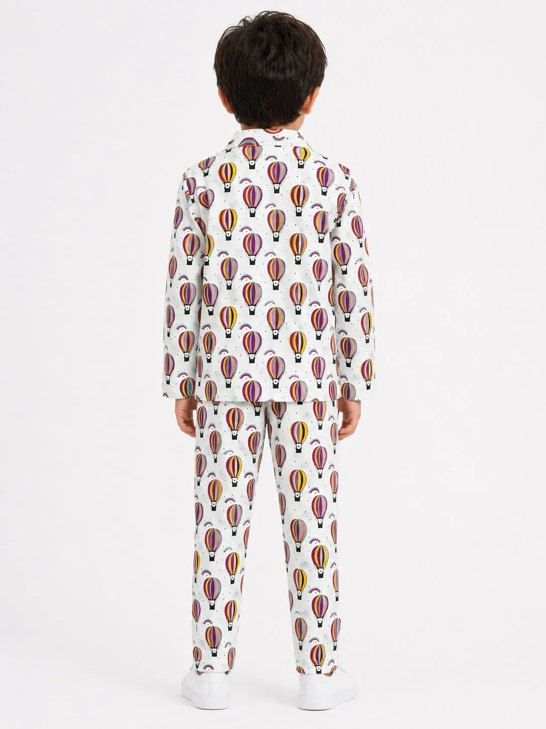Kids Boys Full Sleeve Collared Pure Cotton Night Suit