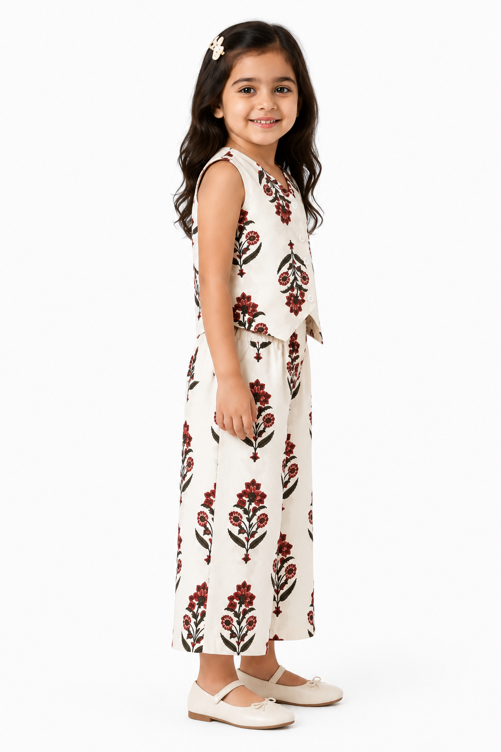 Girls Pure Cotton Floral Printed Co-ord Set
