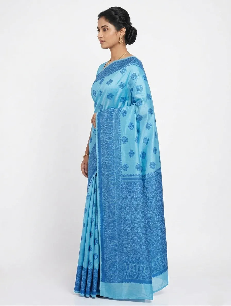 Royal Blue Art Silk Woven Design Banarasi Saree