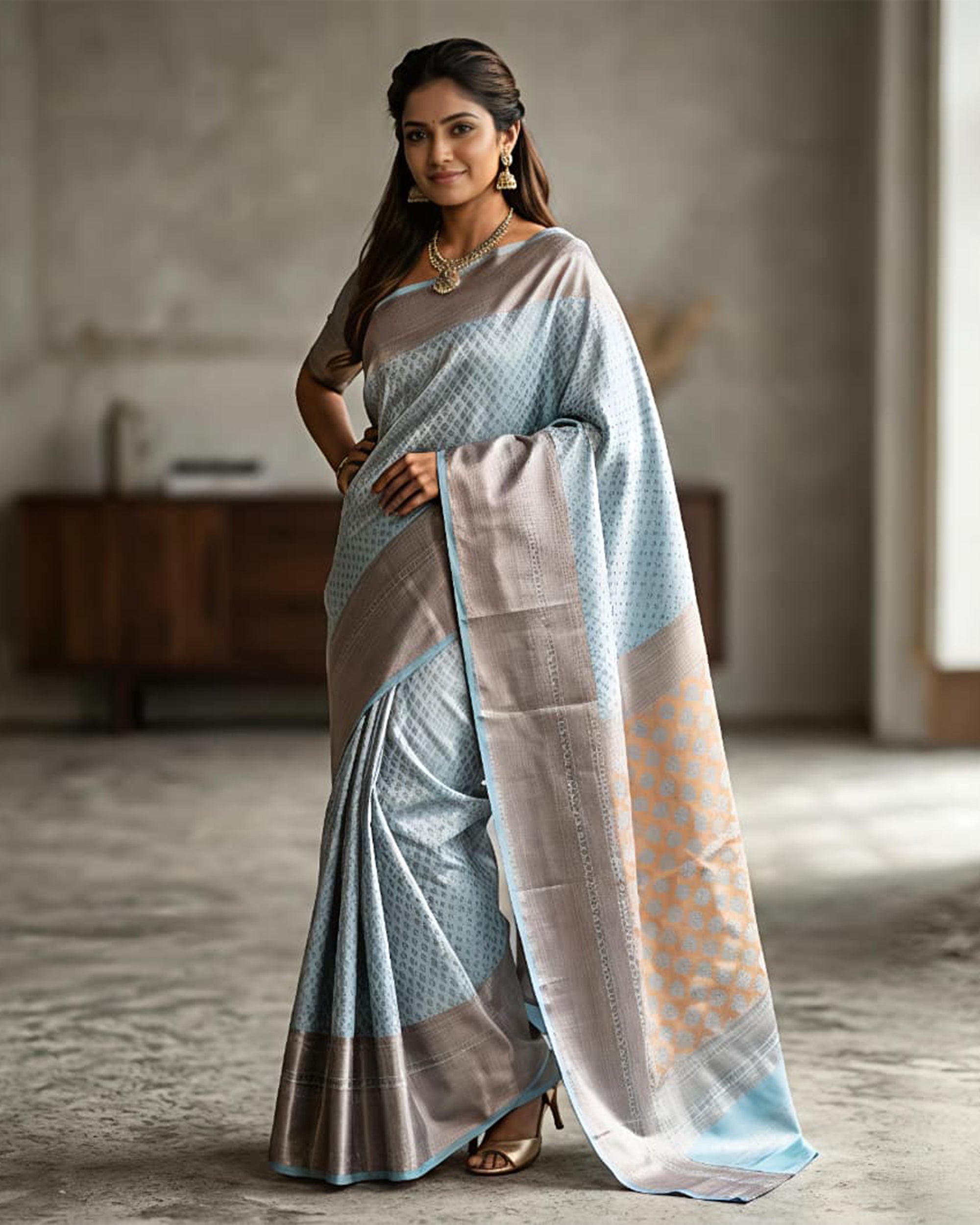 Women Woven Design Art Silk Traditional Saree with Blouse Piece