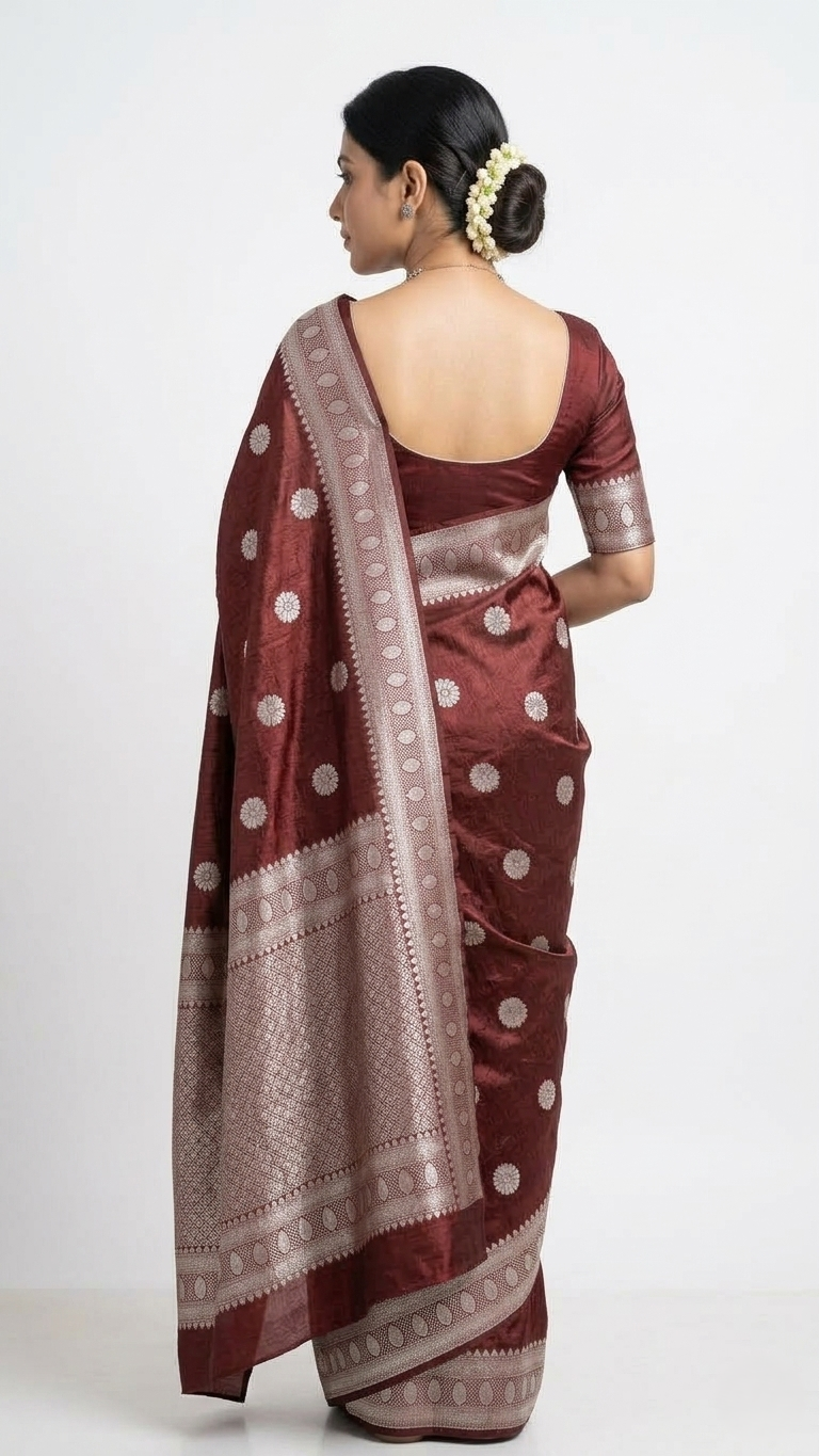 Maroon Woven Design Zari Banarasi Saree