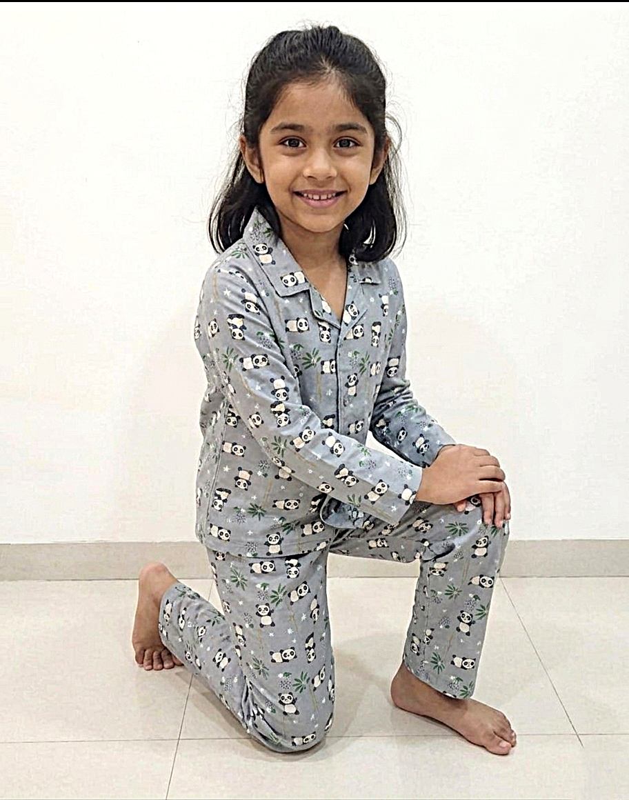 Girls' Panda Print Night Suit