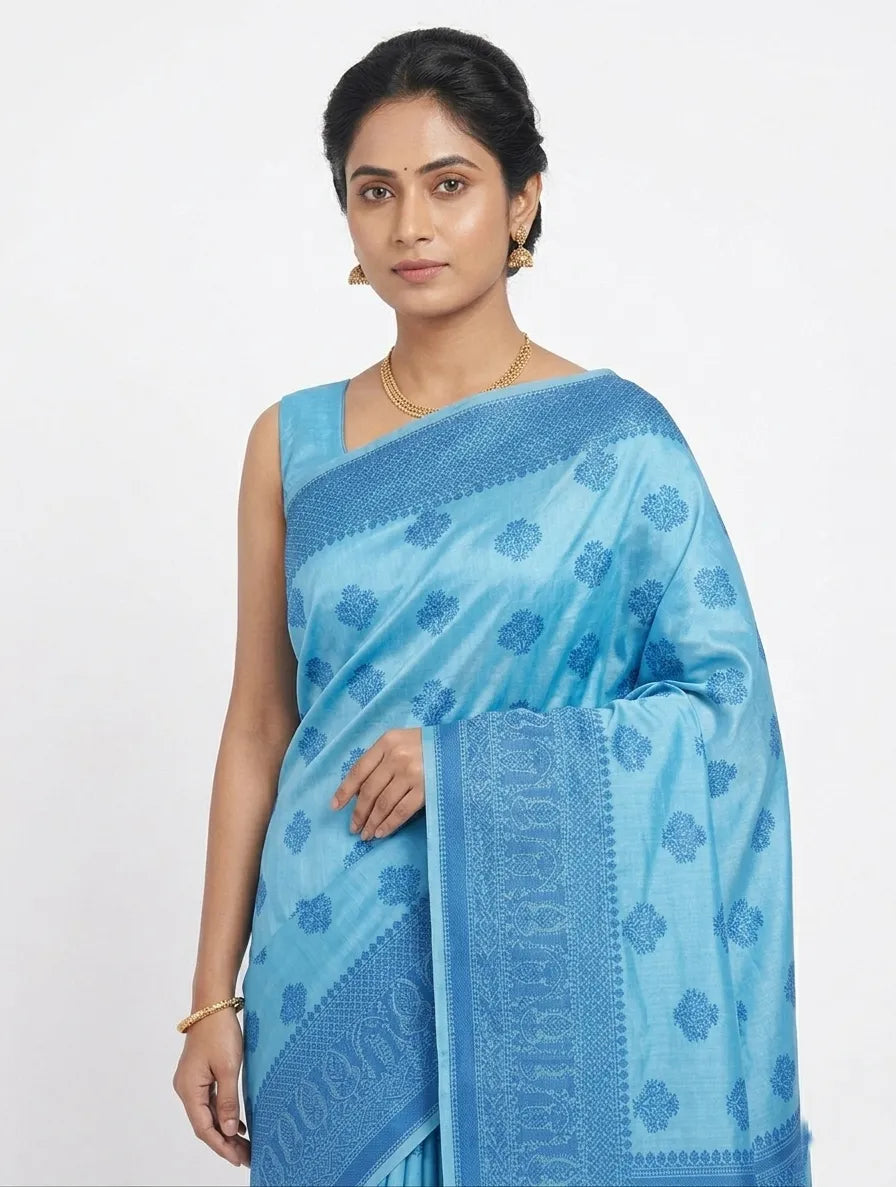 Royal Blue Art Silk Woven Design Banarasi Saree