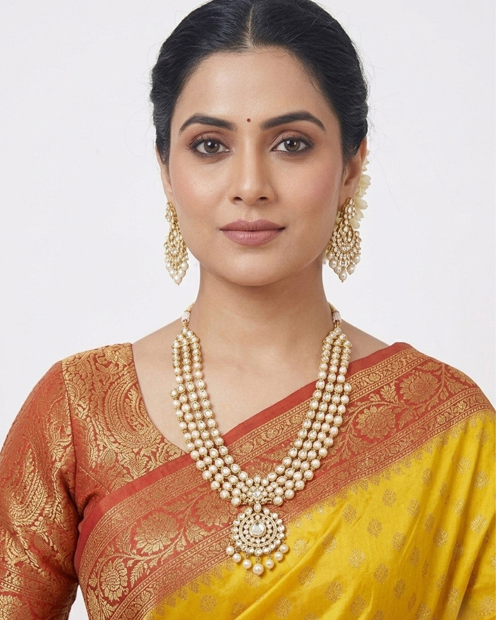 Yellow & Red Woven Design Kanjivaram Silk Saree