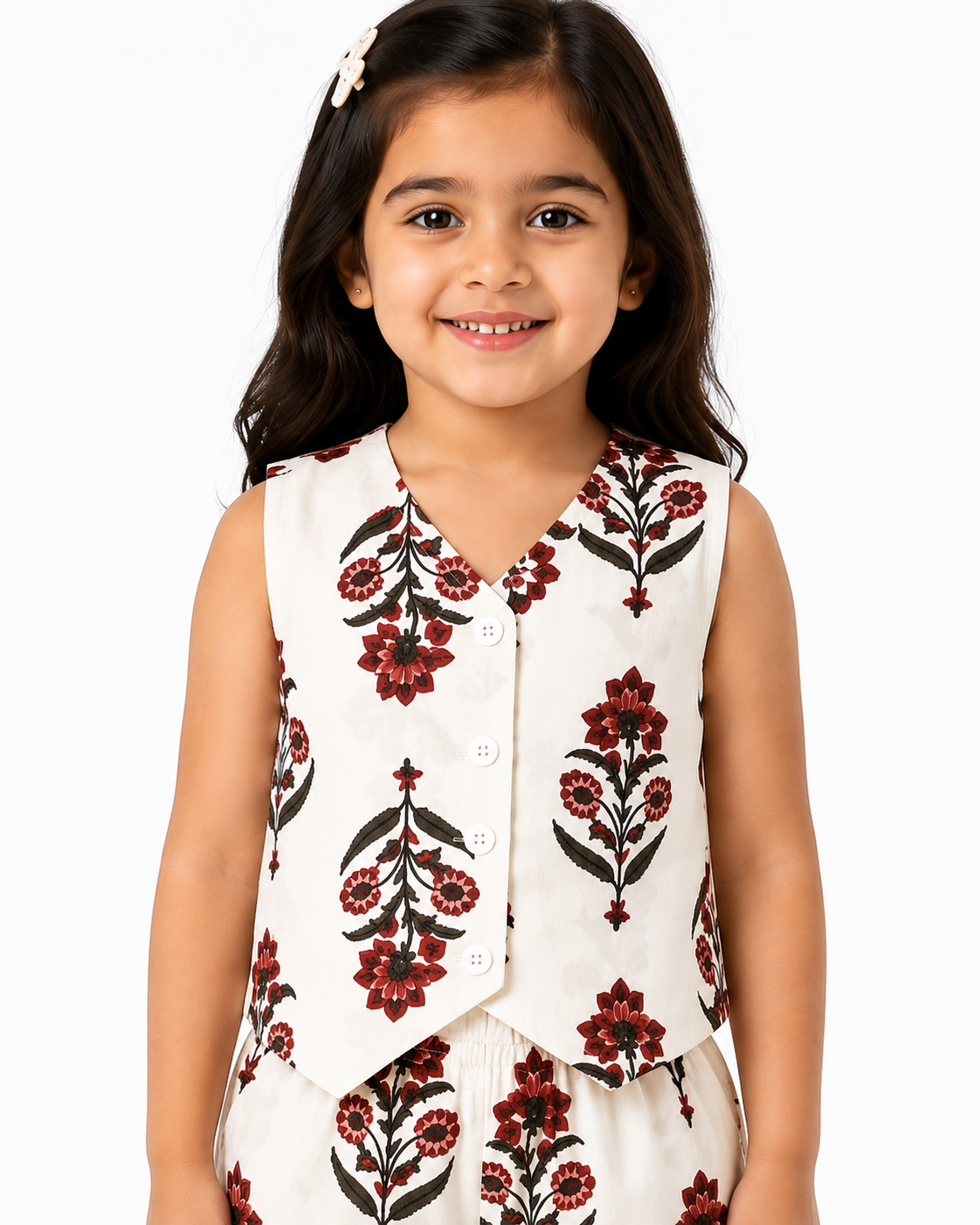 Girls Pure Cotton Floral Printed Co-ord Set