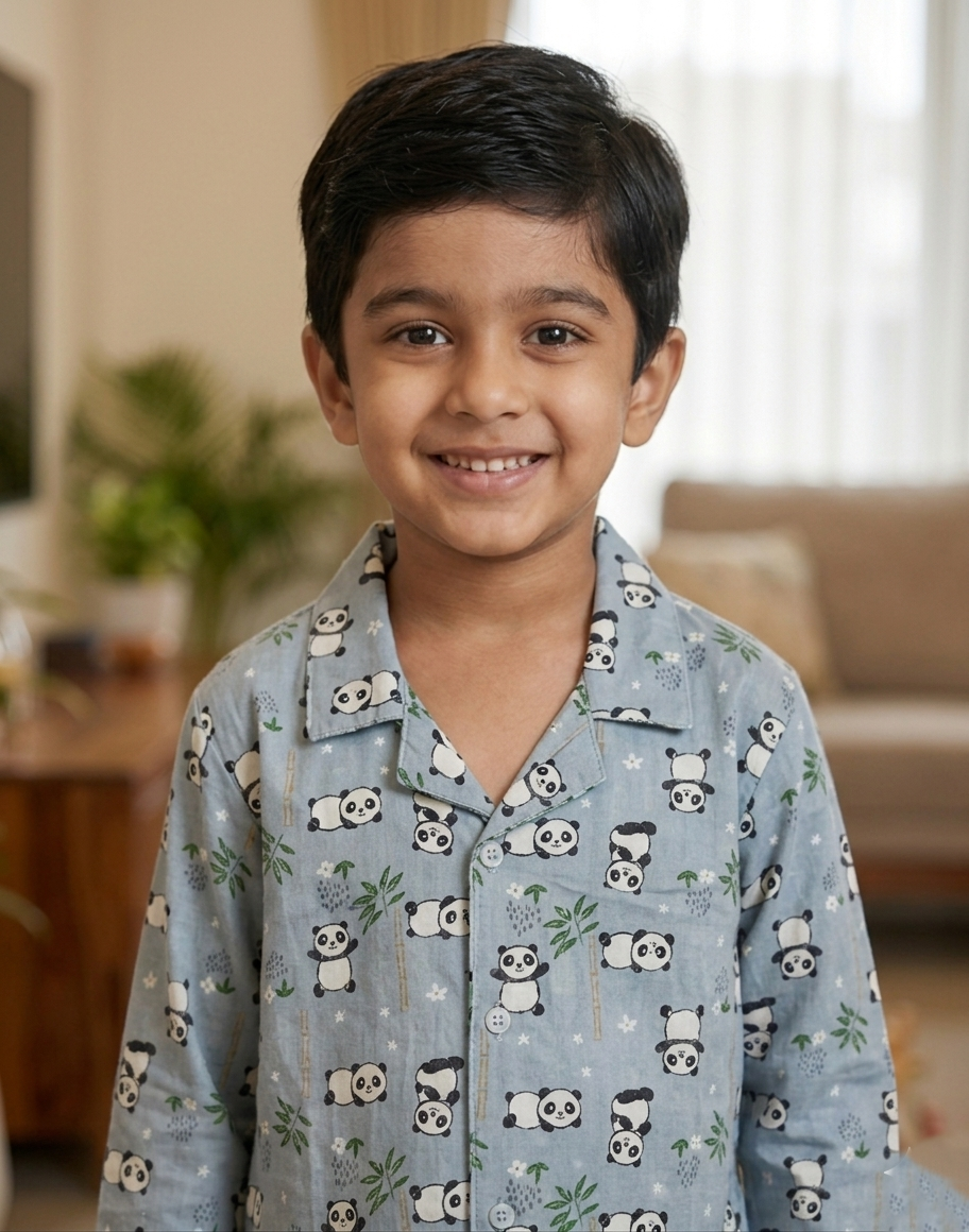 Boys' Panda Print Night Suit