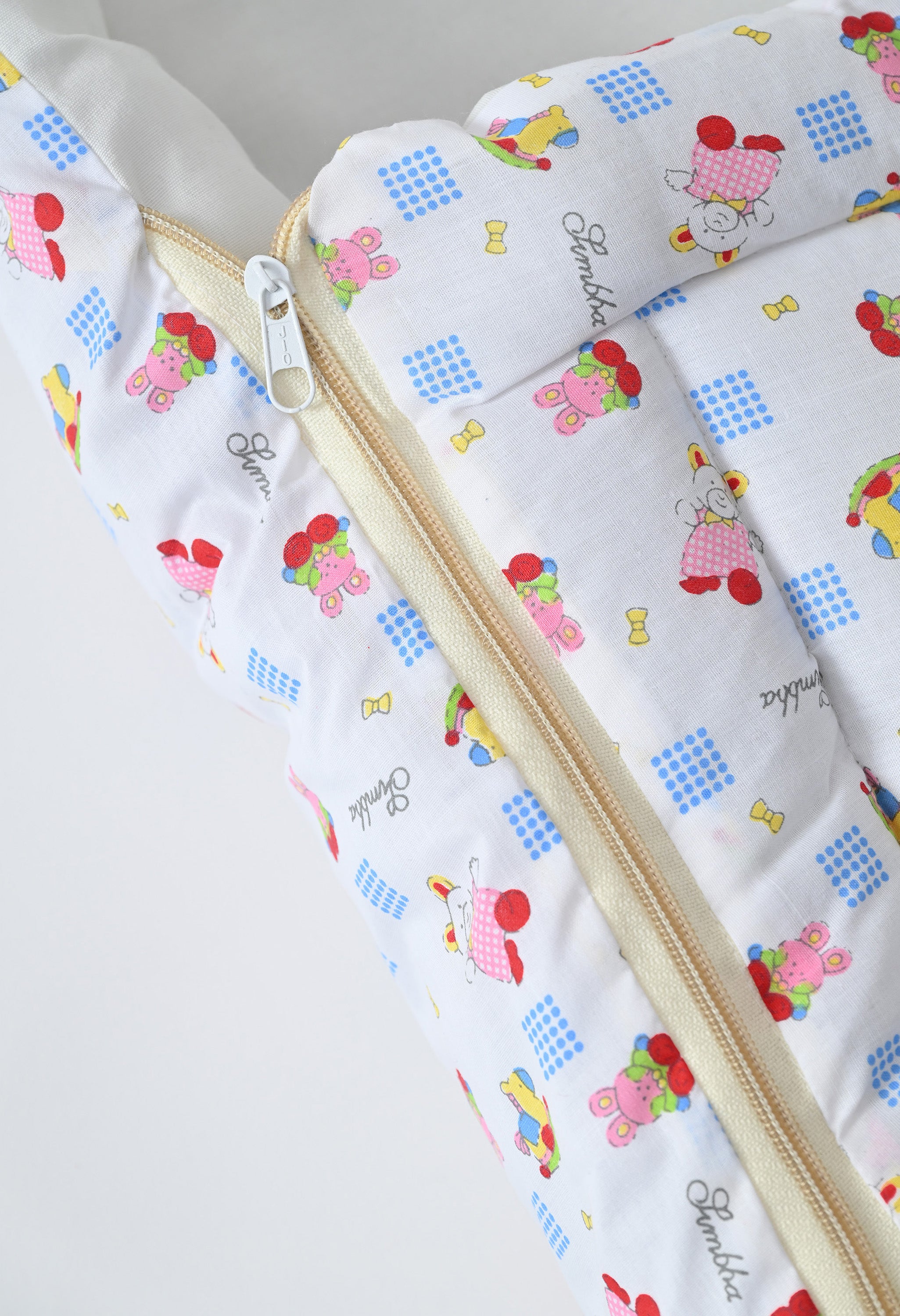 Unisex 5-Piece Newborn Baby Bedding Combo Set - Printed Mattress with Mosquito Net, Sleeping Bag, and Bolsters
