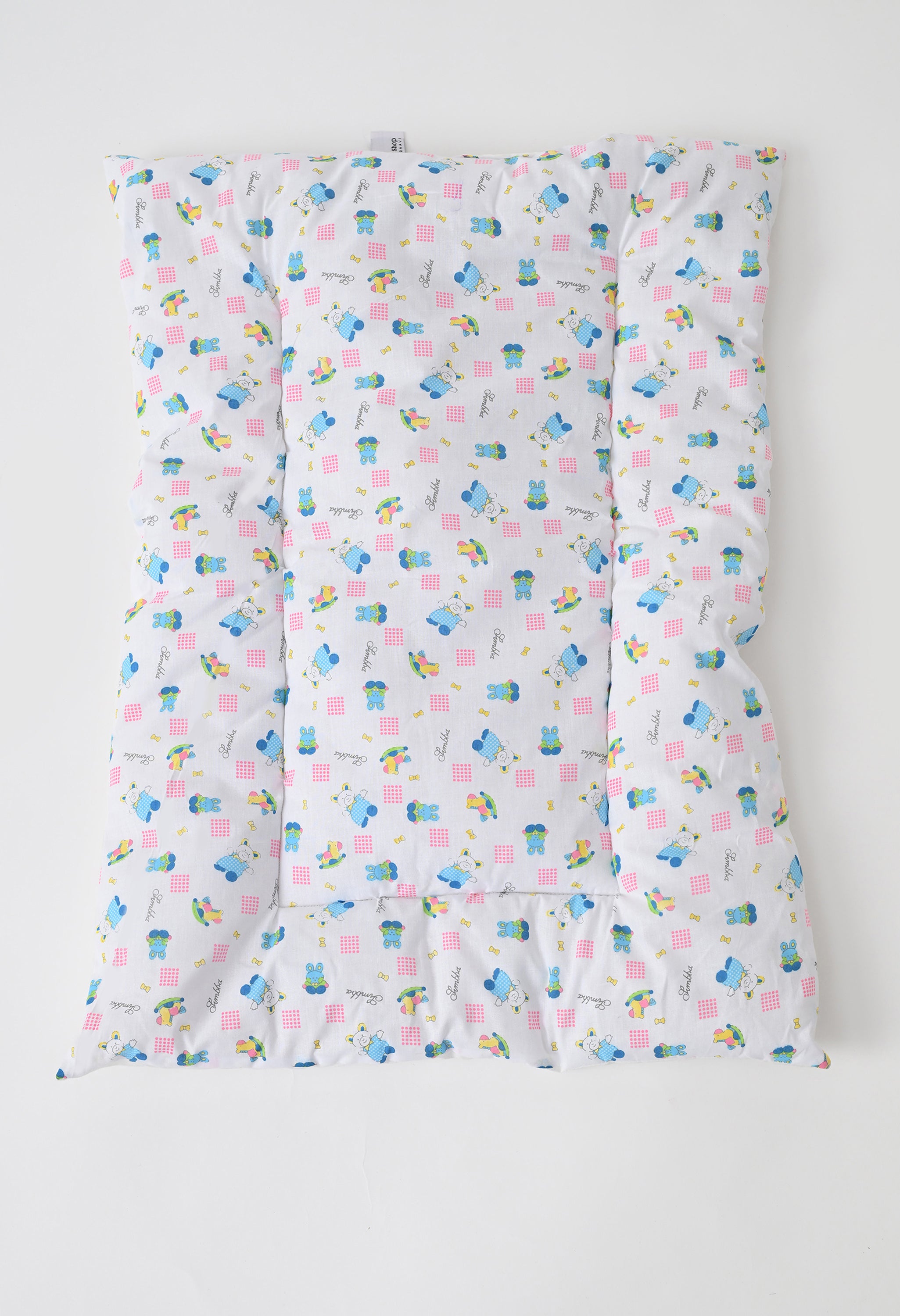Unisex 5-Piece Newborn Baby Bedding Combo Set - Printed Mattress with Mosquito Net, Sleeping Bag, and Bolsters