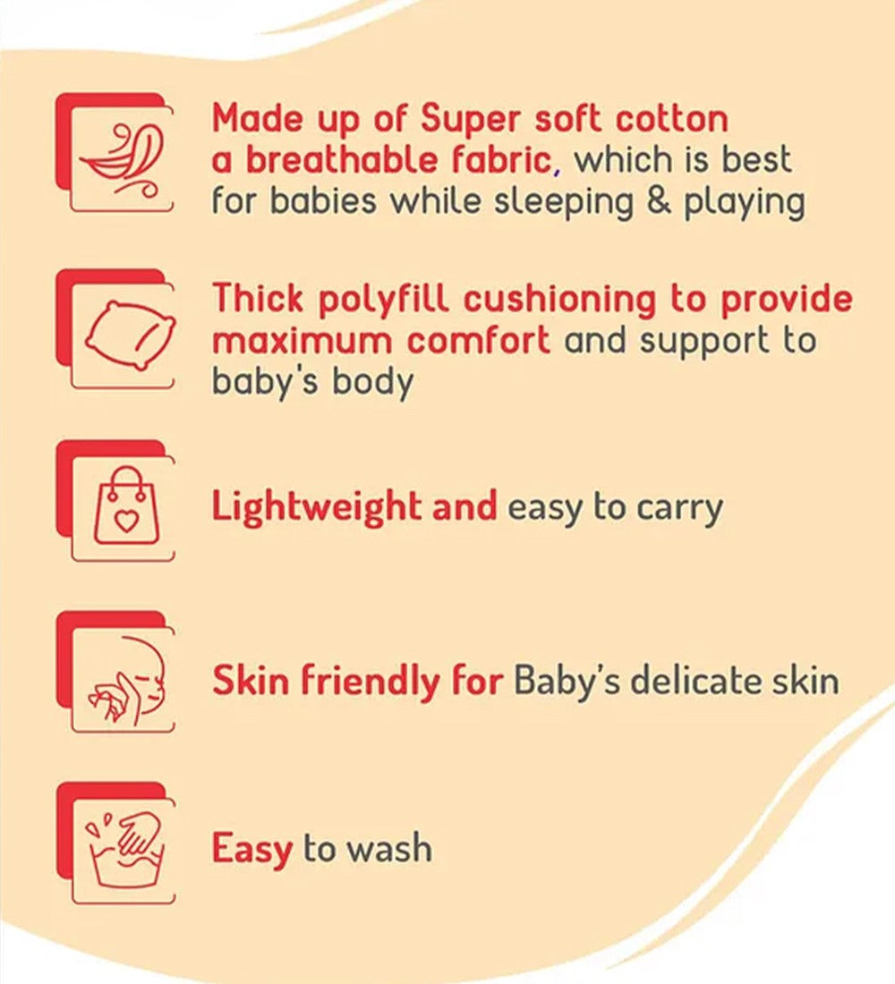 Unisex Pink Cotton Printed 4-Piece Baby Bedding Set