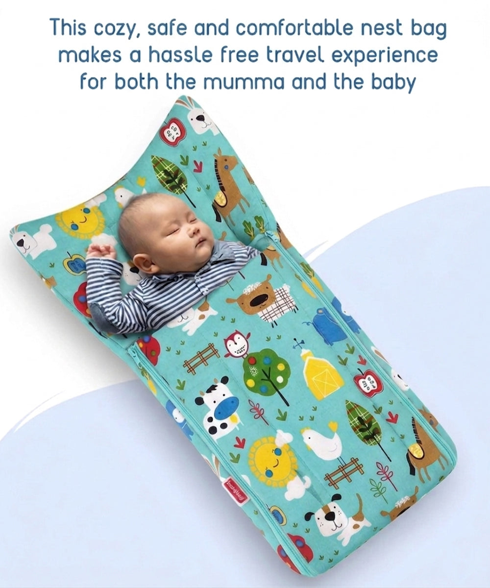 Unisex Green & Multi Printed Pure Cotton  Sleeping Bag