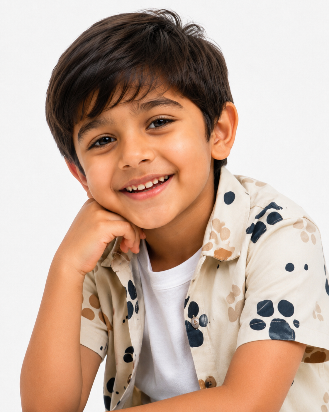 Boys' Playful Paw Print Poly-Knit Baba Suit