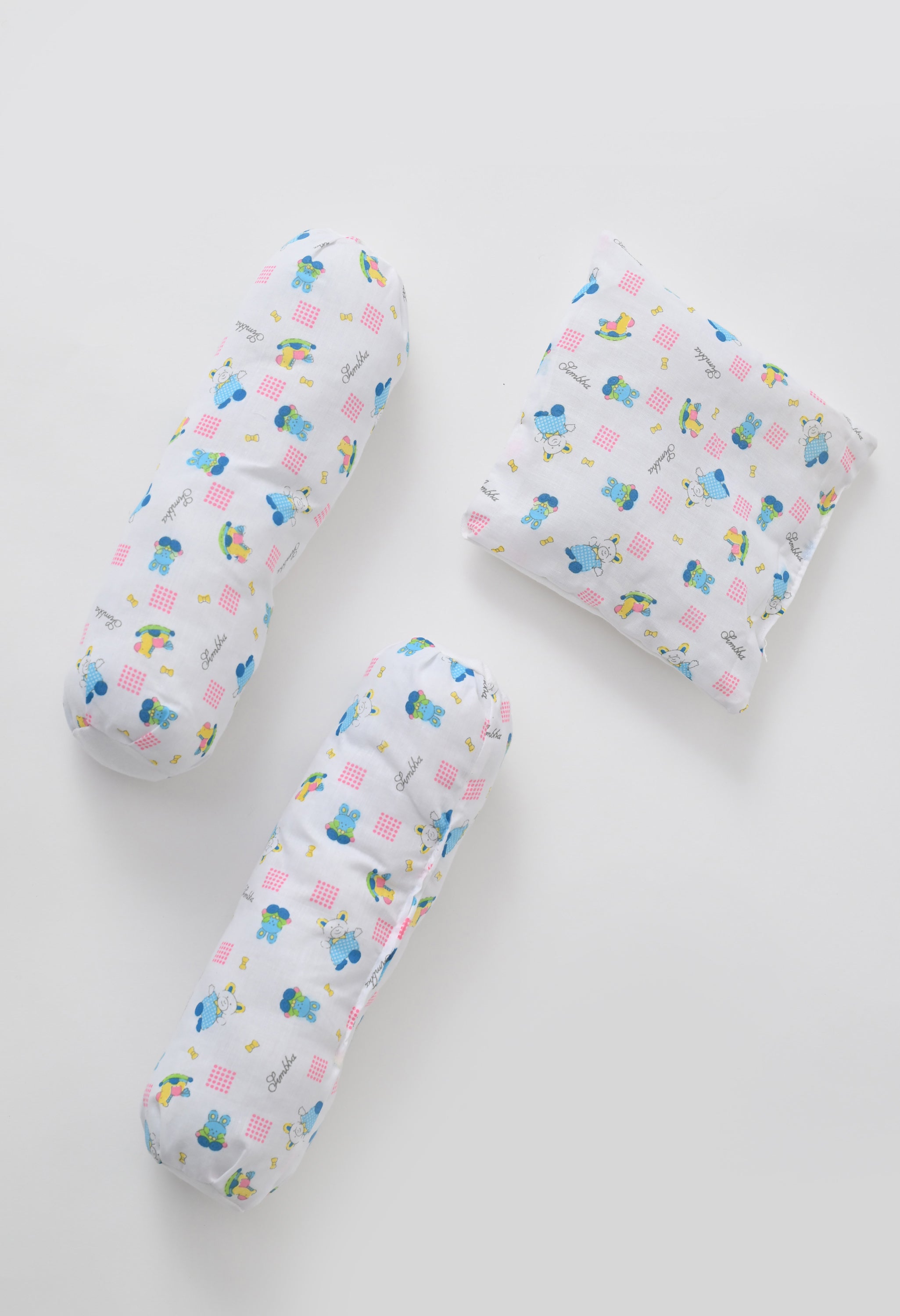 Unisex 5-Piece Newborn Baby Bedding Combo Set - Printed Mattress with Mosquito Net, Sleeping Bag, and Bolsters