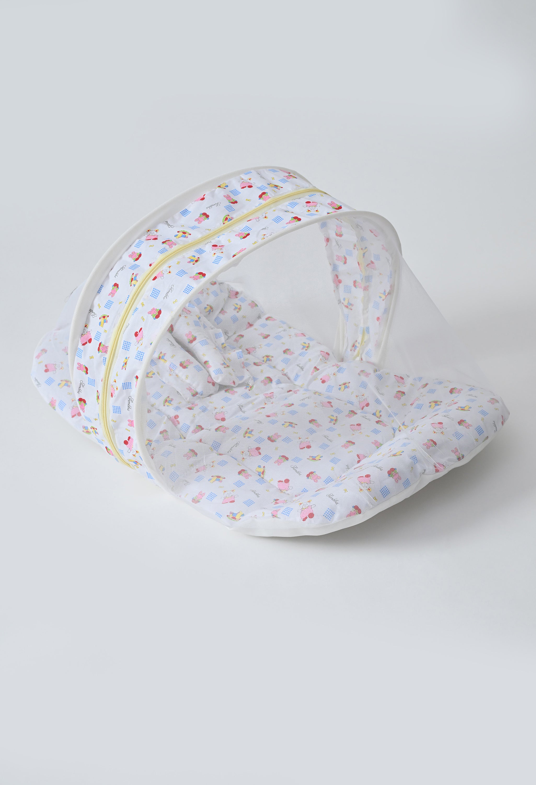 Unisex 5-Piece Newborn Baby Bedding Combo Set - Printed Mattress with Mosquito Net, Sleeping Bag, and Bolsters