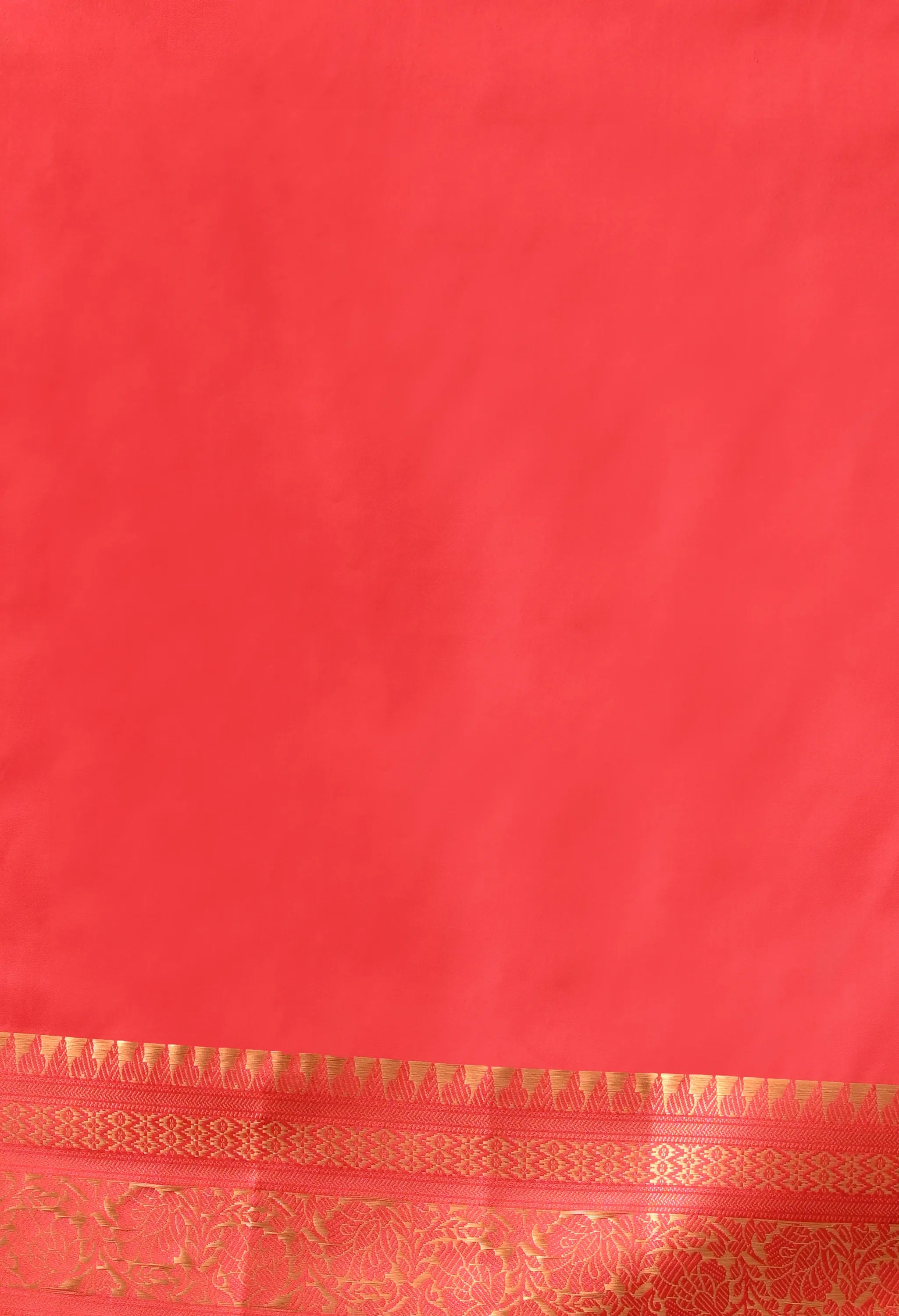 Silk Blend Saree in Peacock Blue & Crimson Red