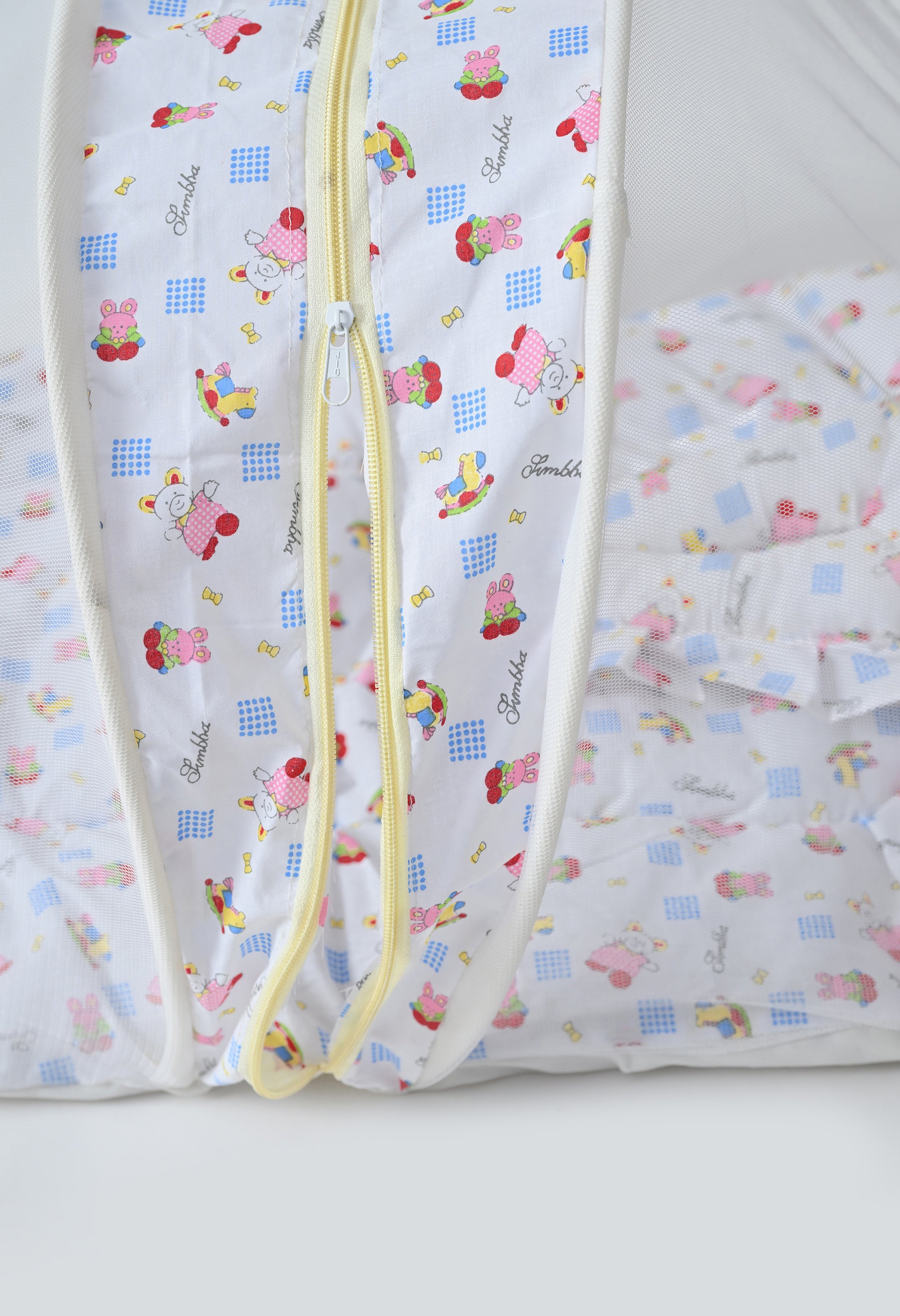 Unisex 5-Piece Newborn Baby Bedding Combo Set - Printed Mattress with Mosquito Net, Sleeping Bag, and Bolsters