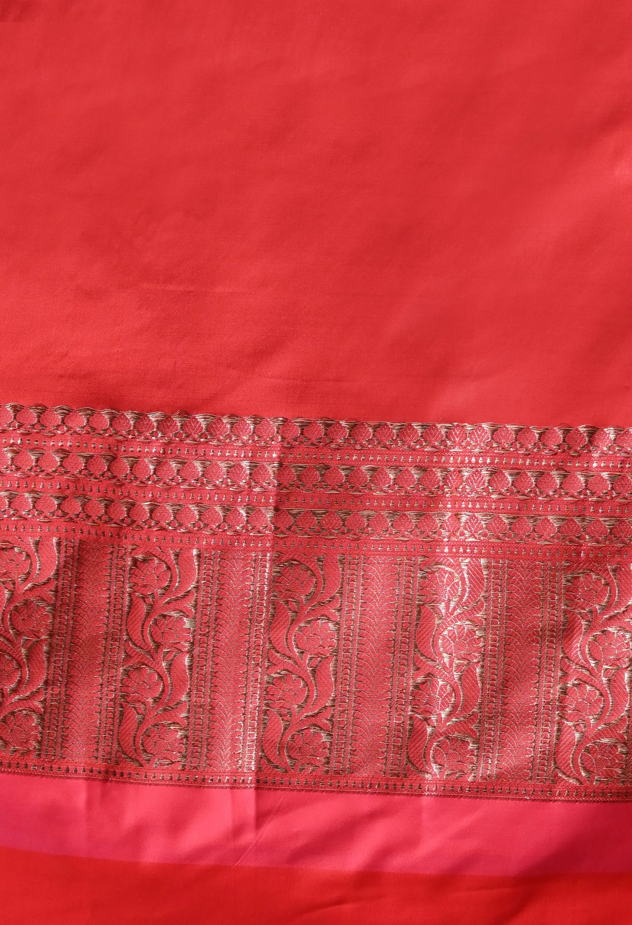 Midnight Black Silk Blend Saree with Multi-Toned Crimson and Pink Border