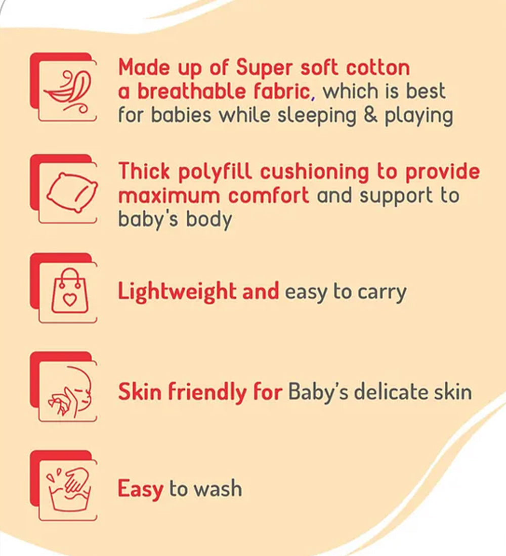 Unisex Blue Cotton Printed 4-Piece Baby Bedding Set