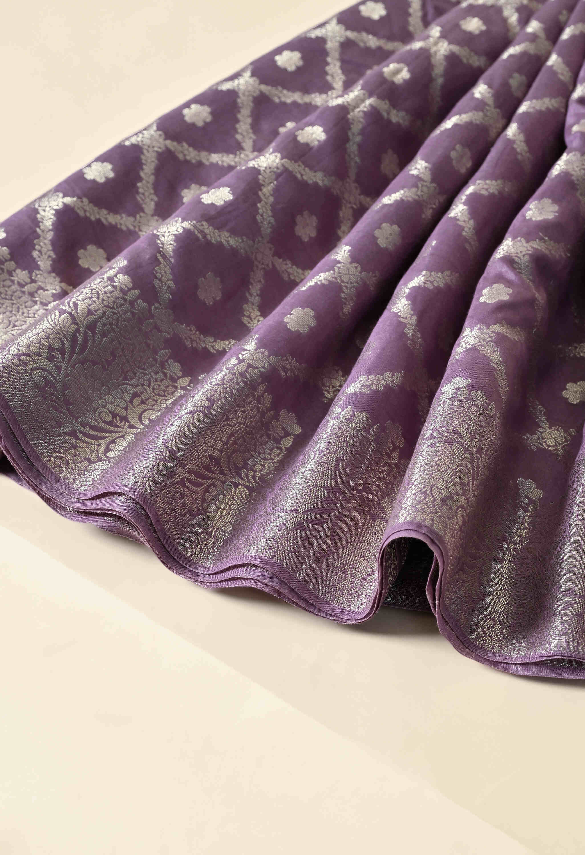 Banarasi Purple Green Saree