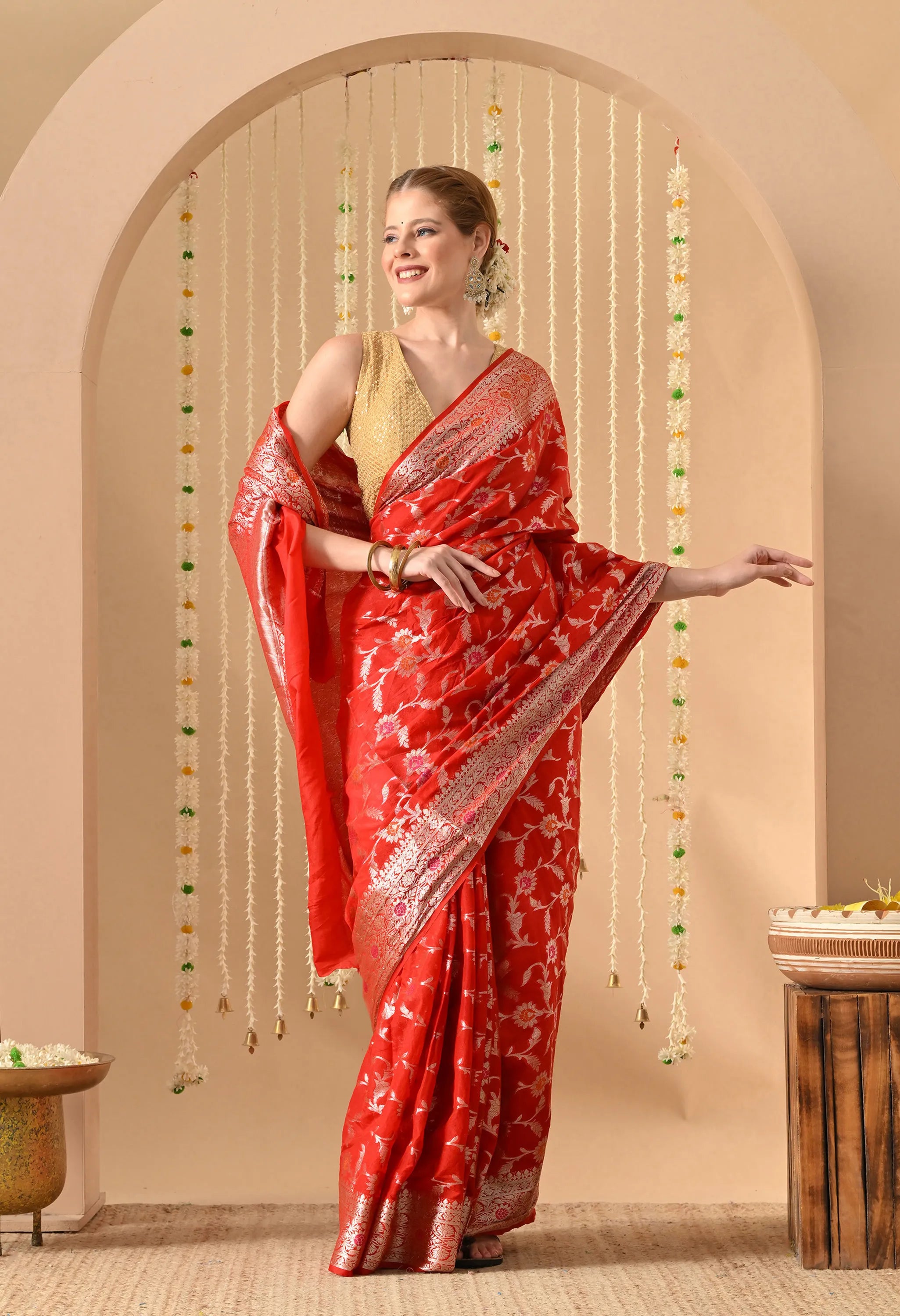 Banarasi Red Silk Saree