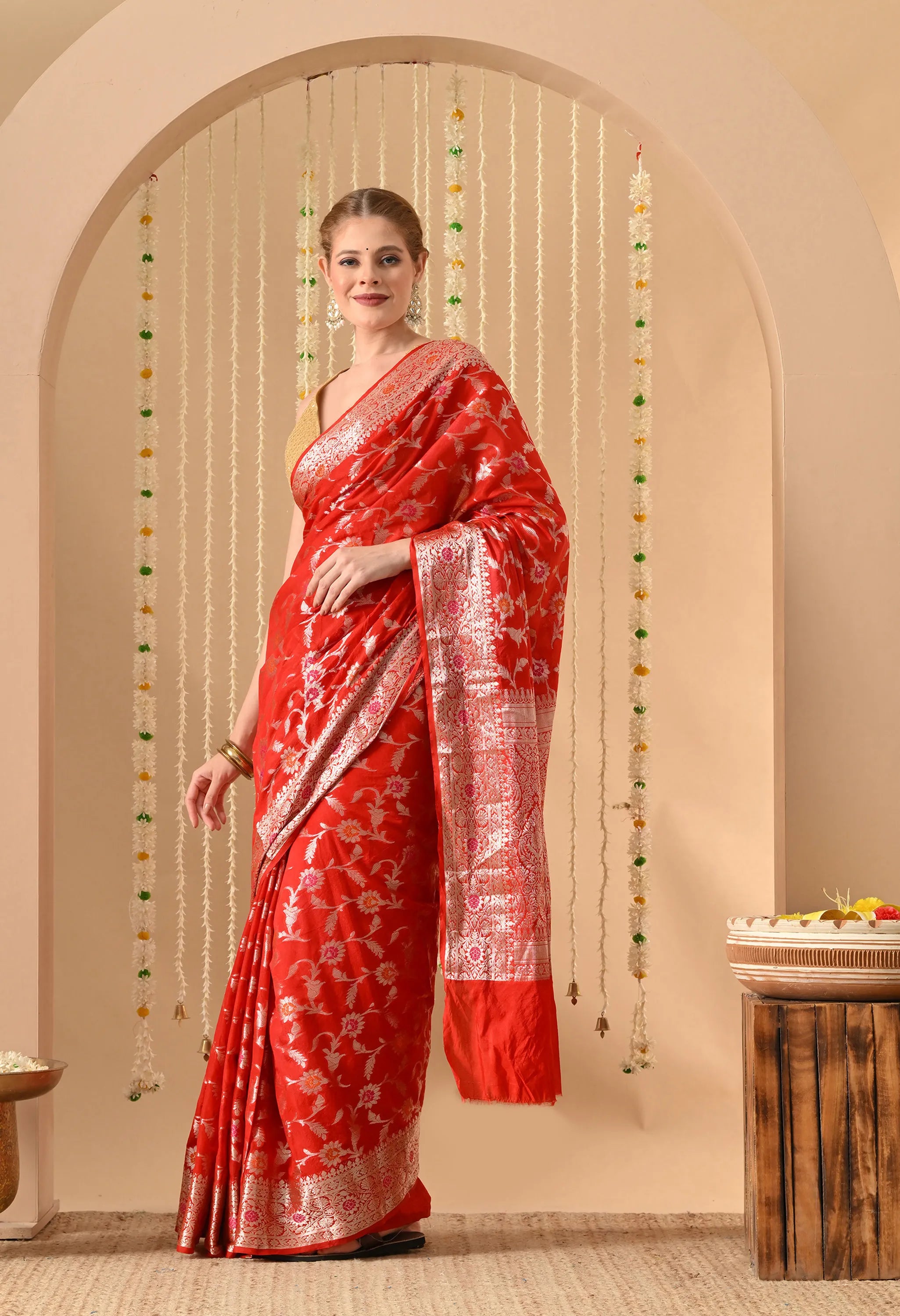 Banarasi Red Silk Saree