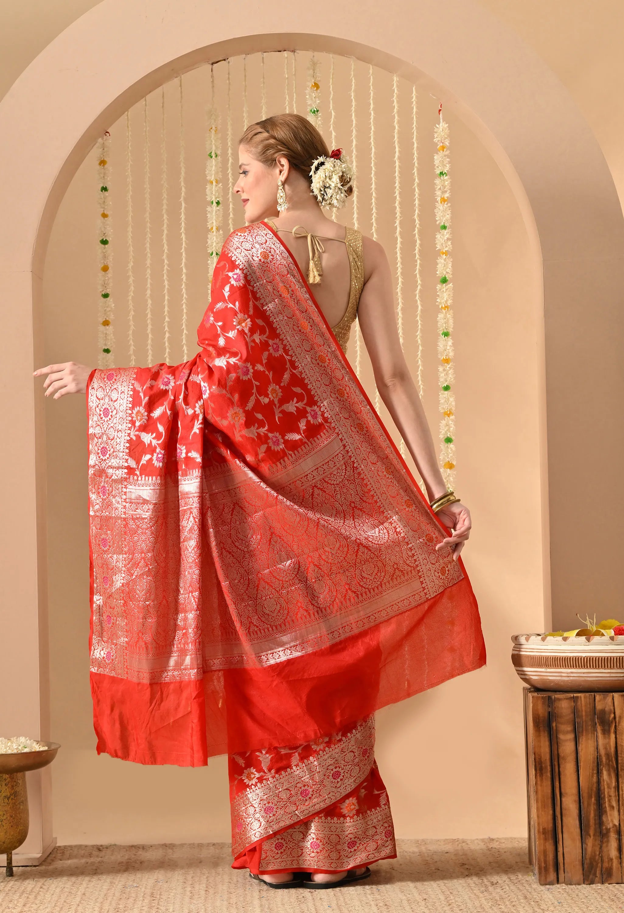 Banarasi Red Silk Saree