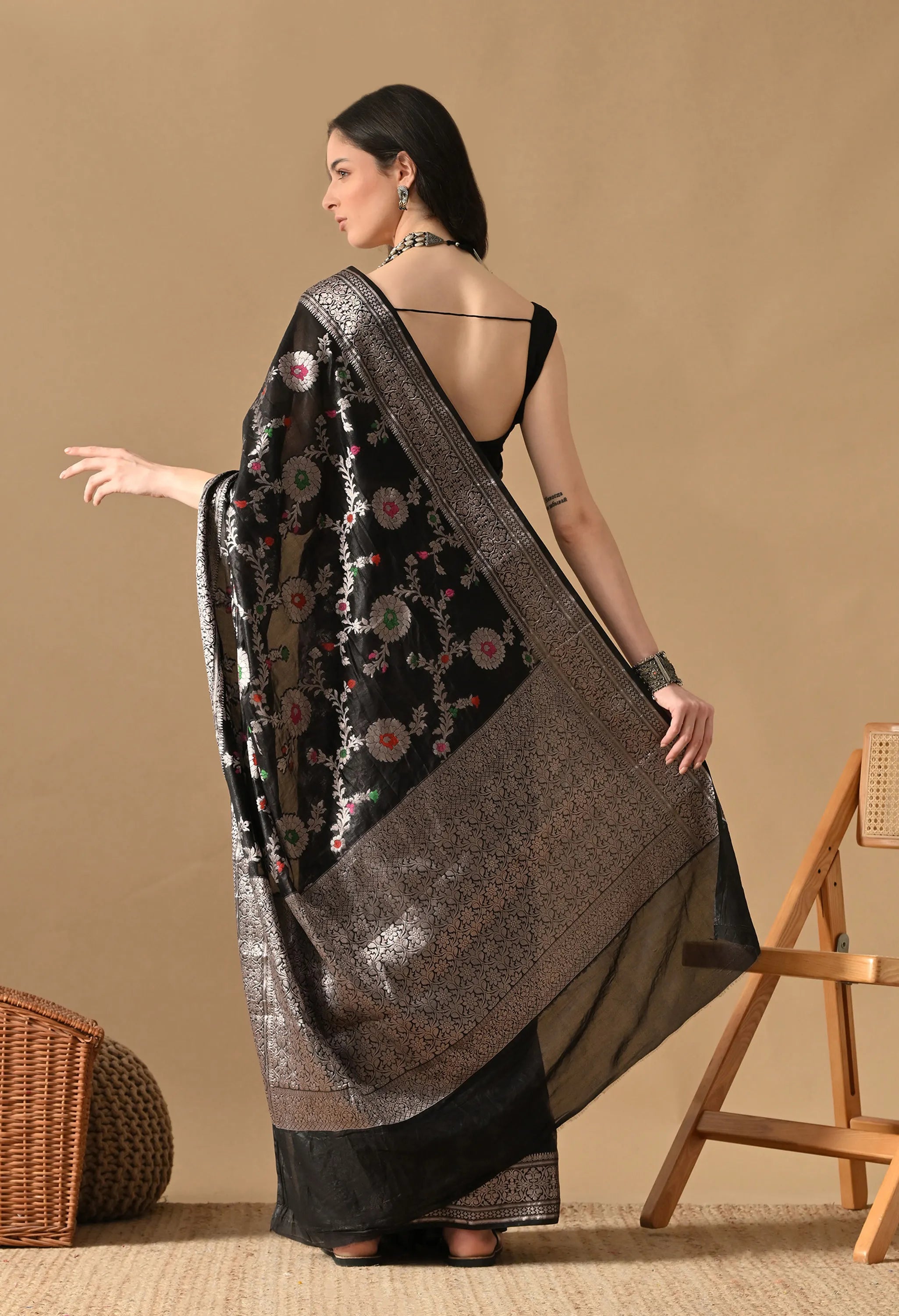Banarasi Silk Black Saree