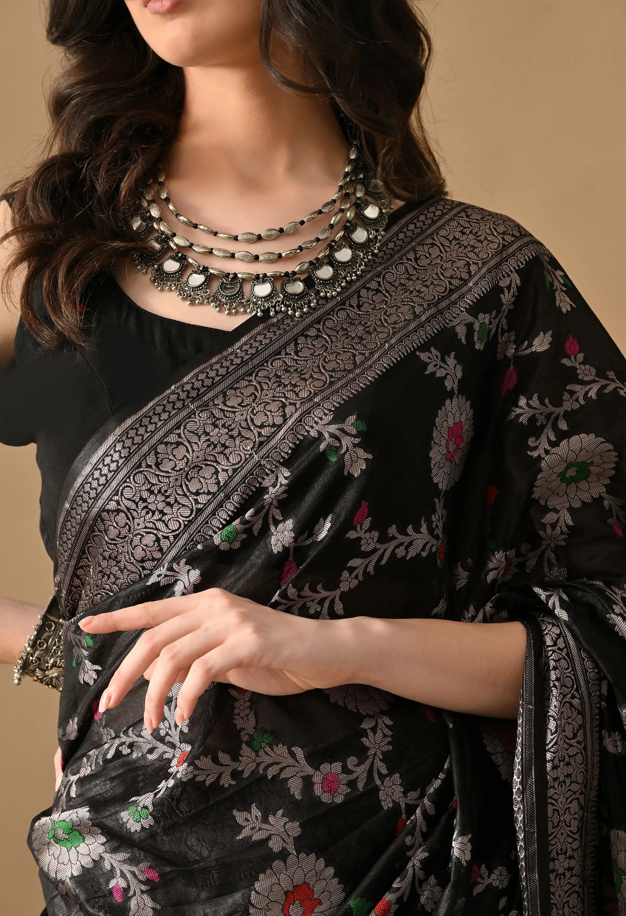 Banarasi Silk Black Saree