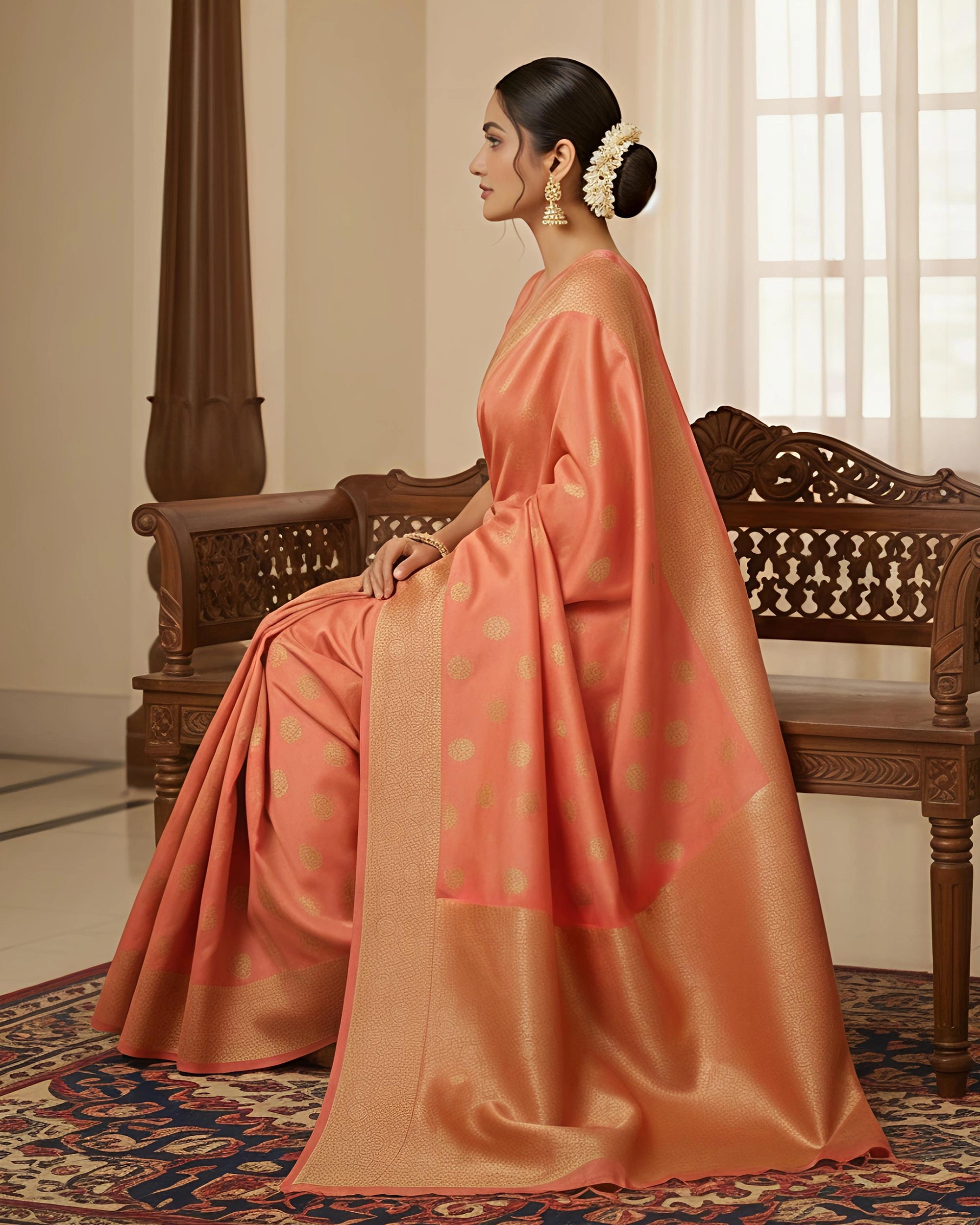 Banarasi Silk Blend Saree with Zari Work