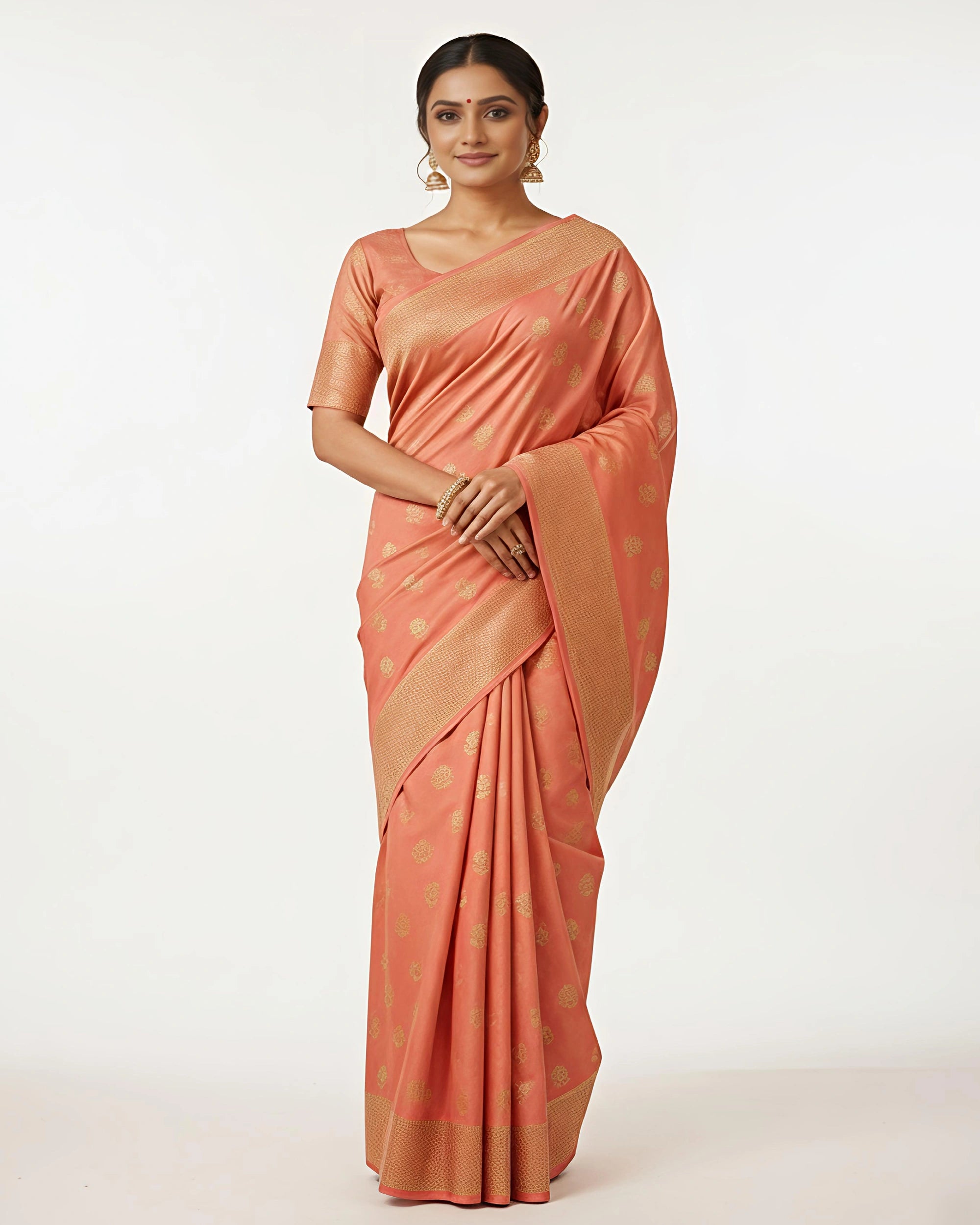 Banarasi Silk Blend Saree with Zari Work