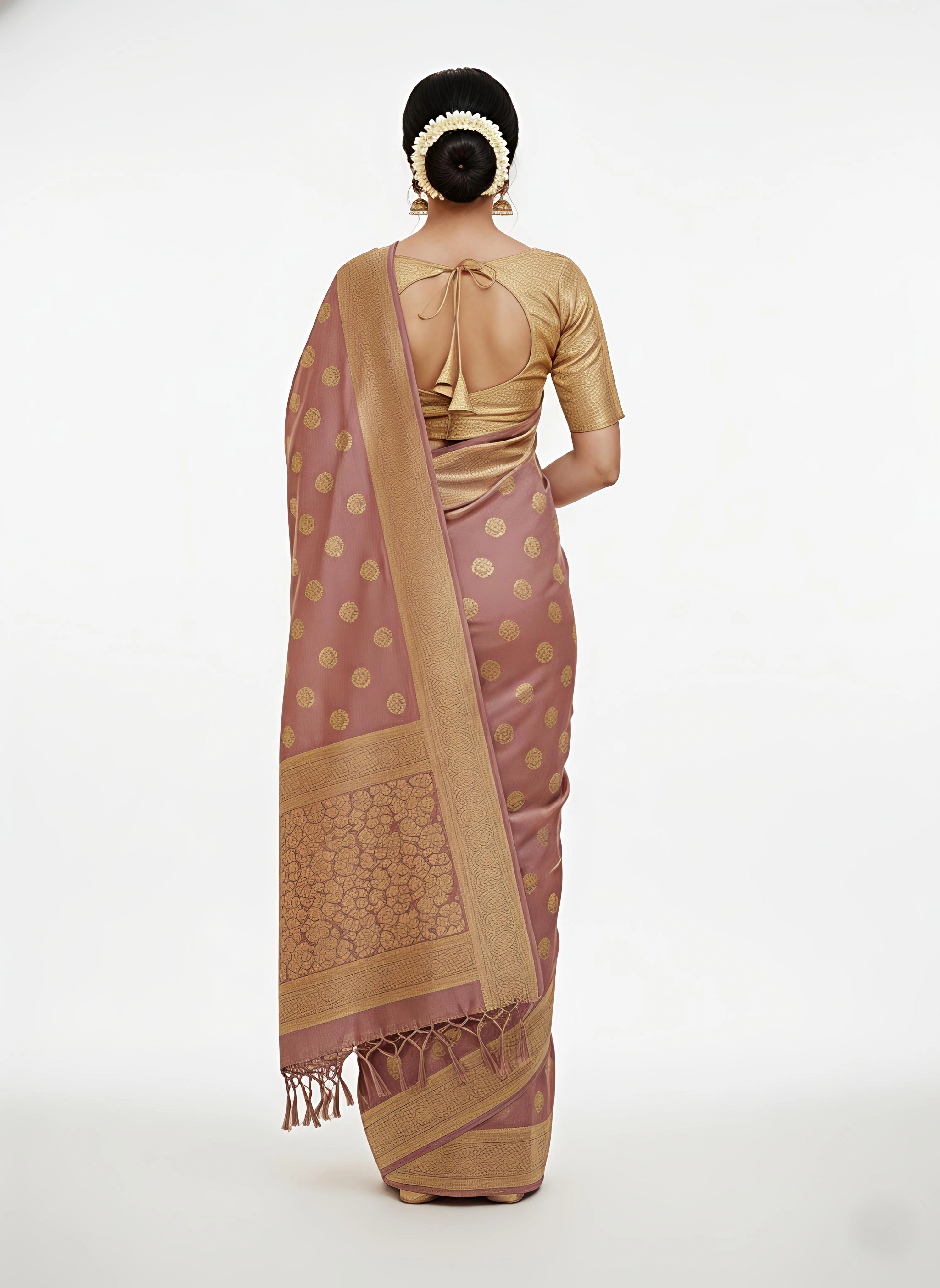Banarasi Silk Blend Saree with Zari Work