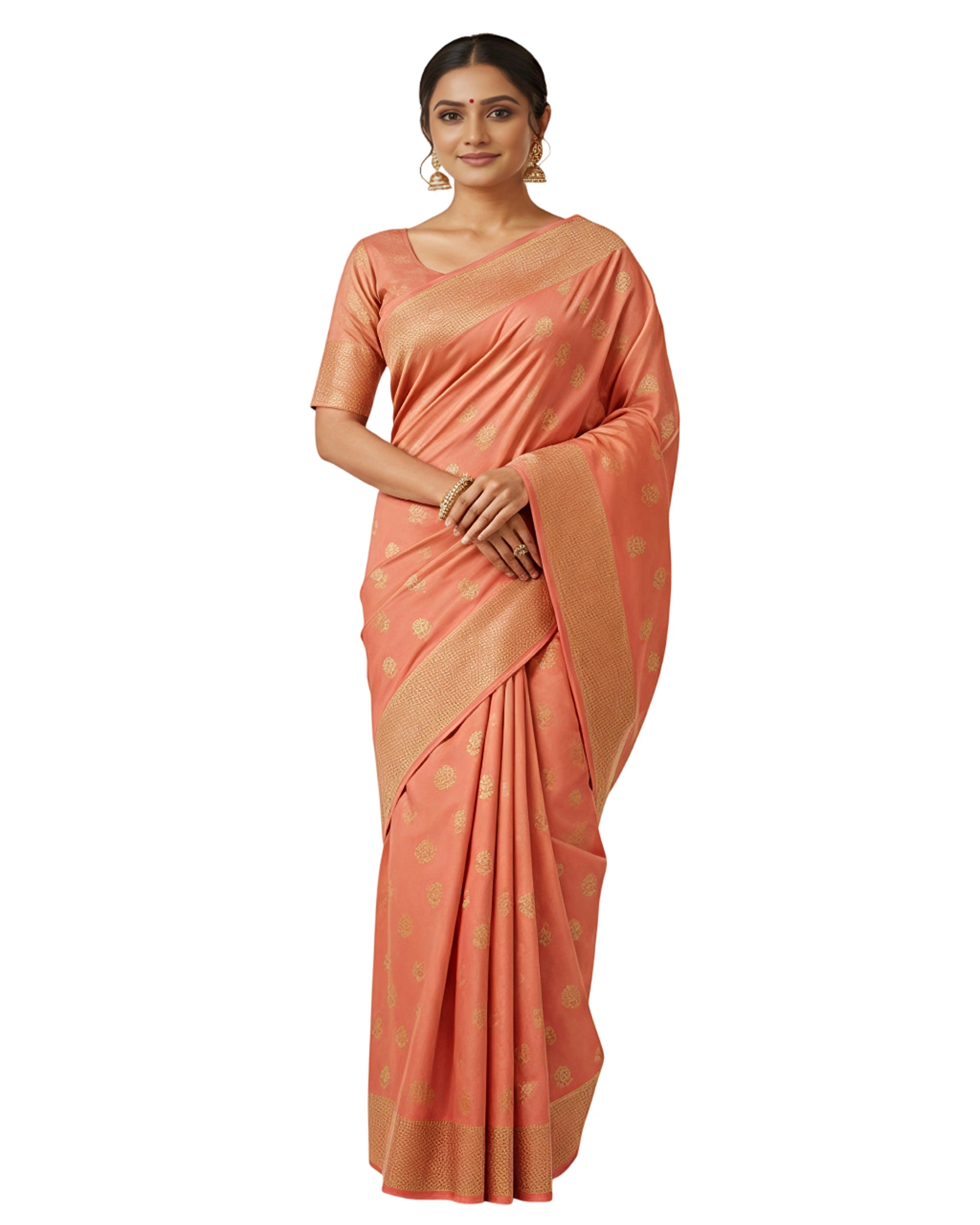 Banarasi Silk Blend Saree with Zari Work