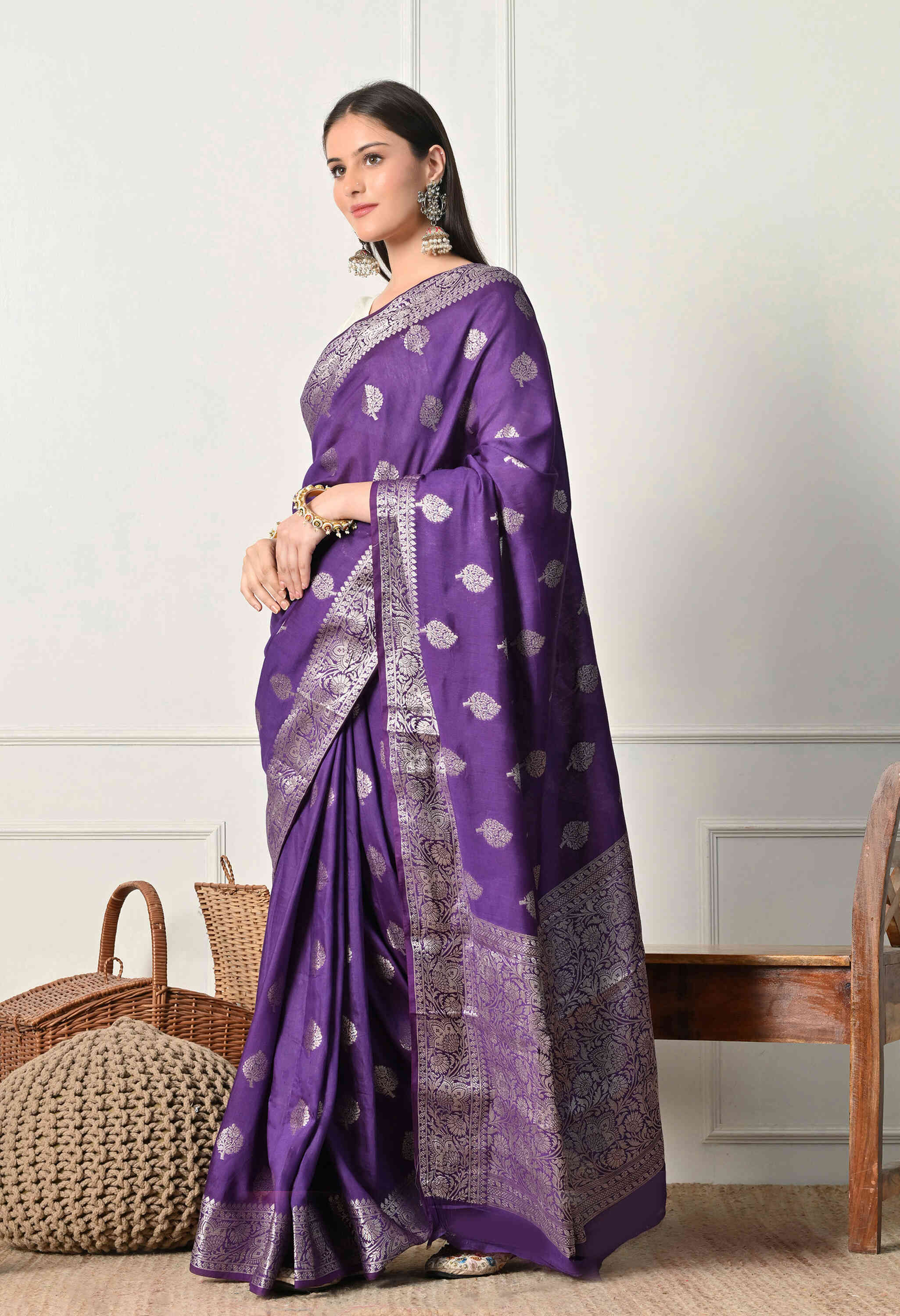 Banarasi Silk Purple Saree