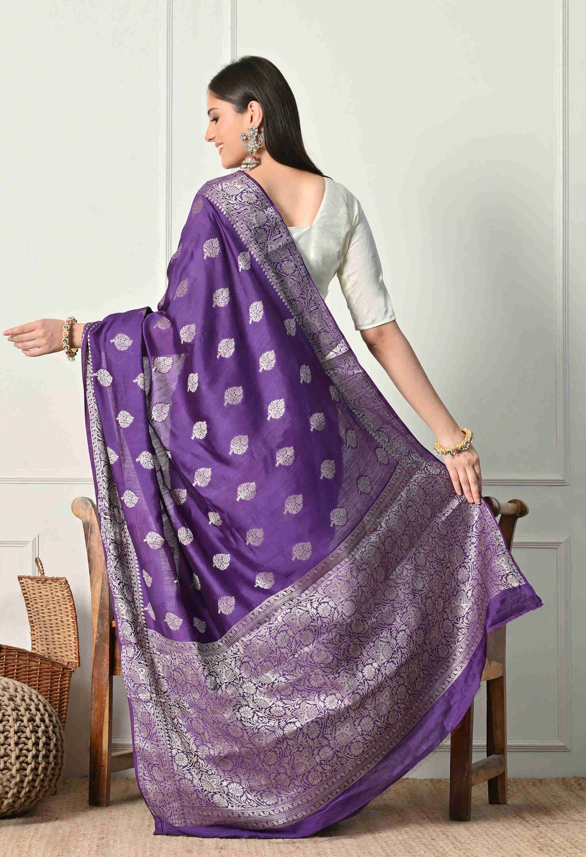 Banarasi Silk Purple Saree