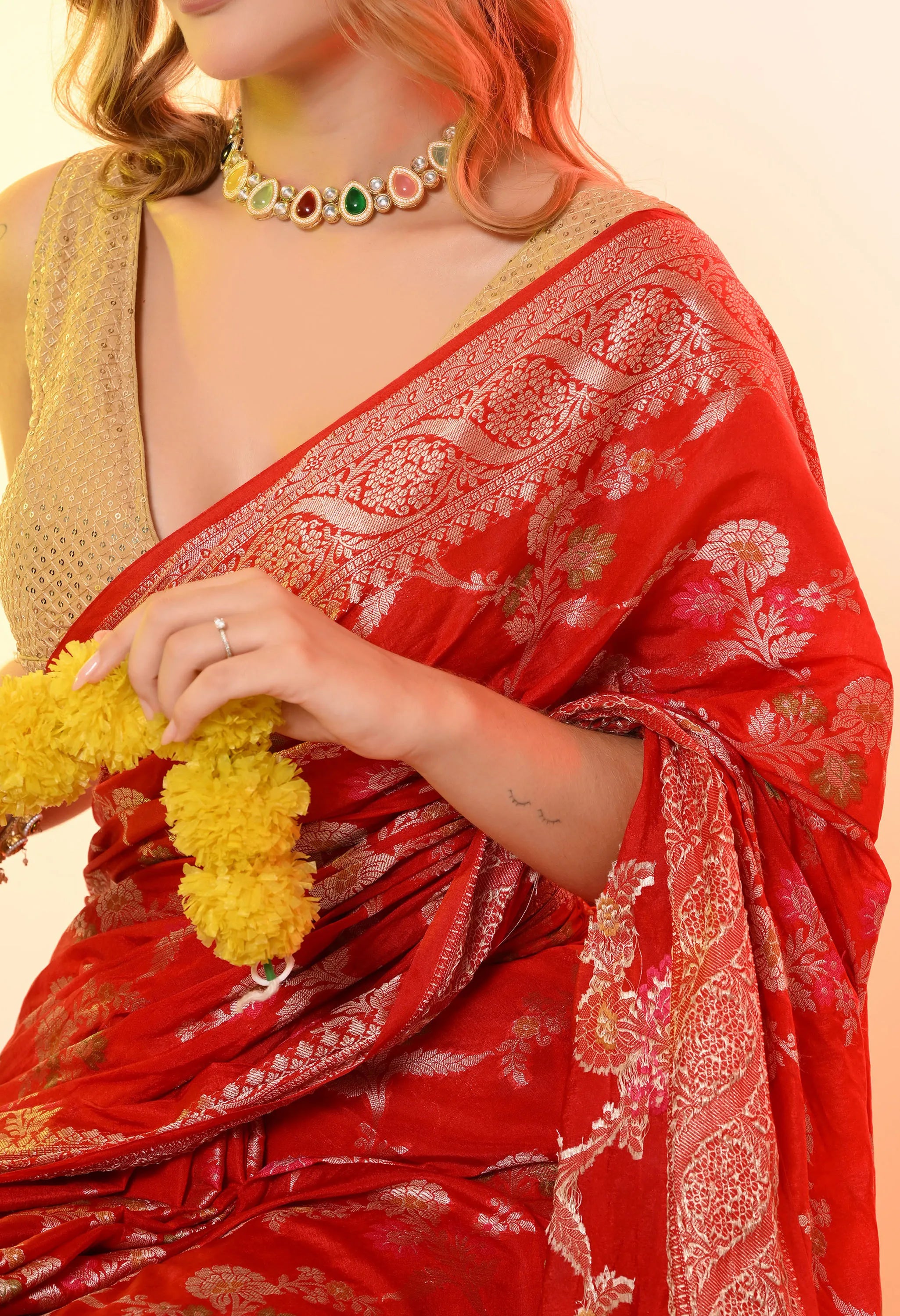 Banarasi Silk Red Saree