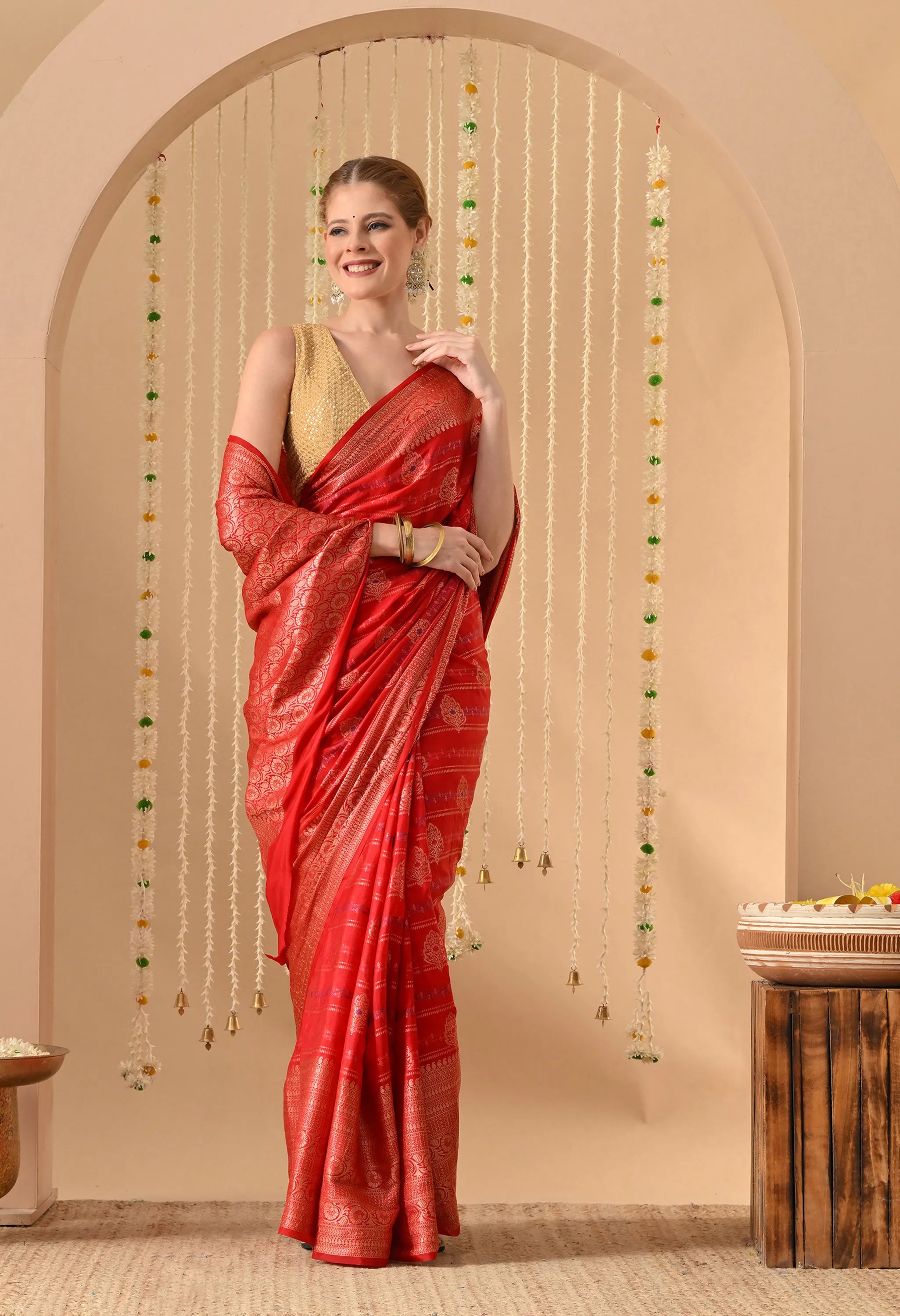 Banarasi Silk Saree Red 